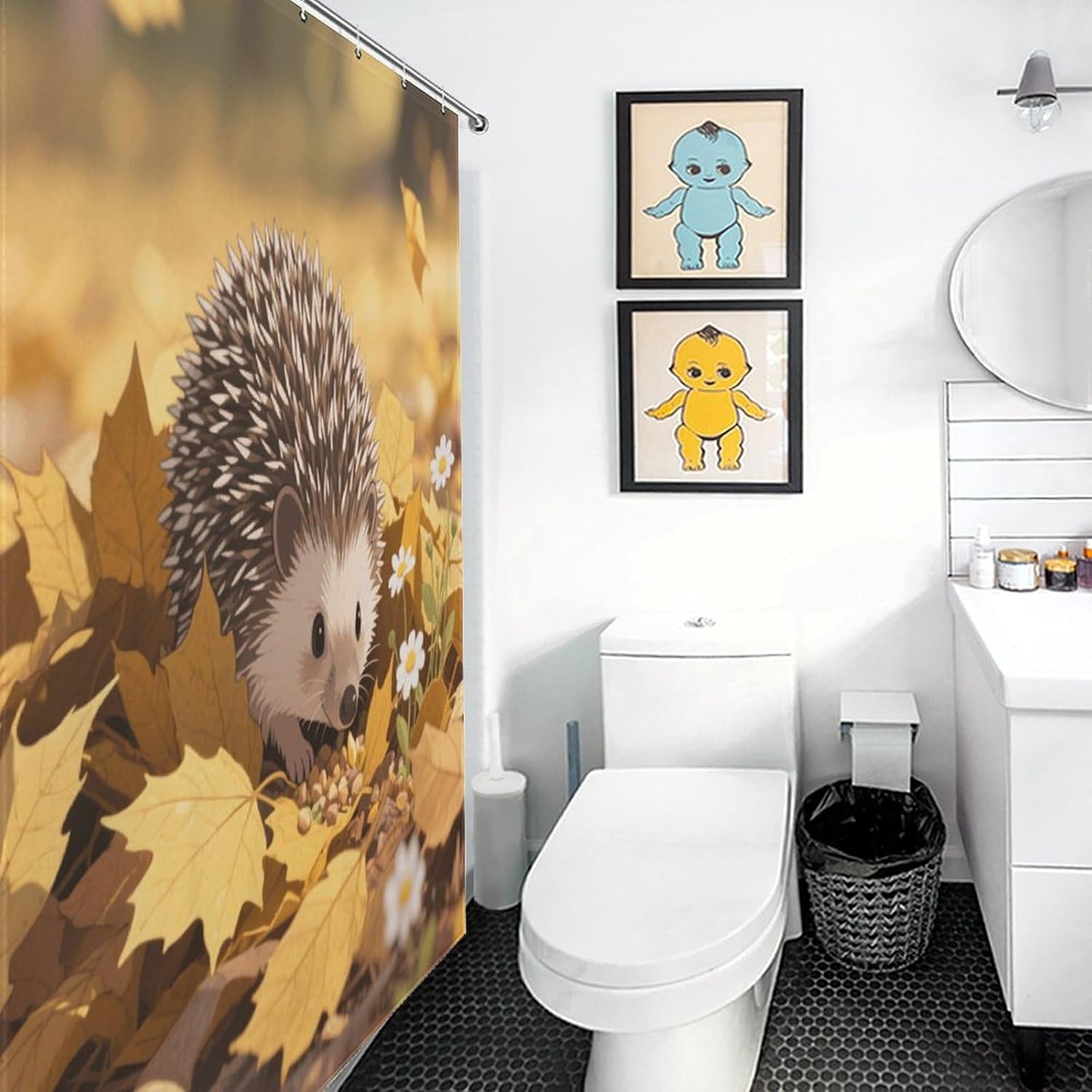 Shower Curtains Fabric Shower Curtain Liner Liner Showers Curtain Hedgehog Showers Curtin Opaque for Privacy Protection Water Splash Protection High Aesthetics