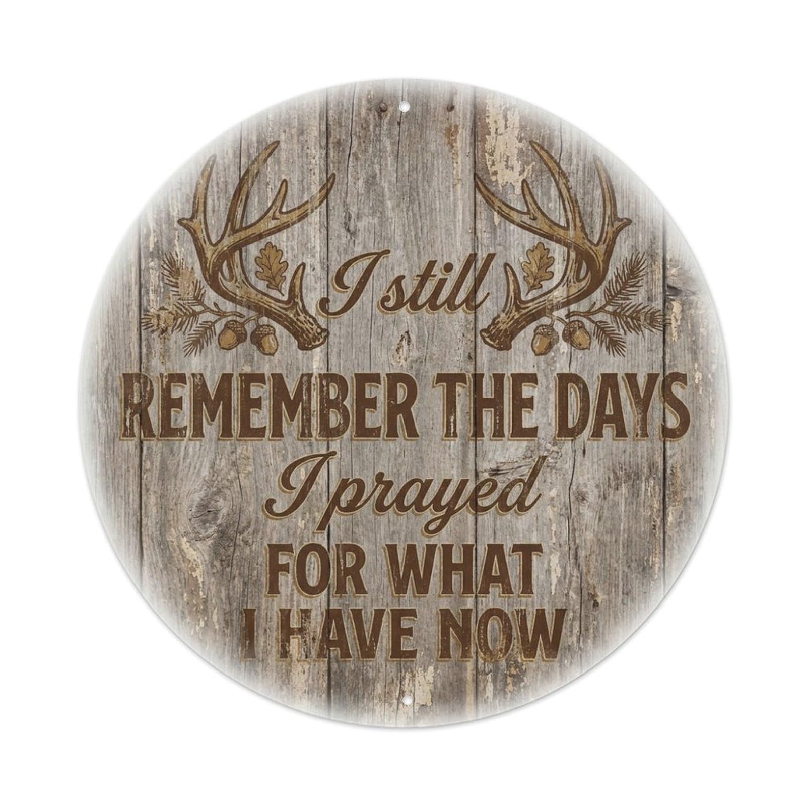 Prayed For This Antlers Gratitude Quote Metal Tin Sign