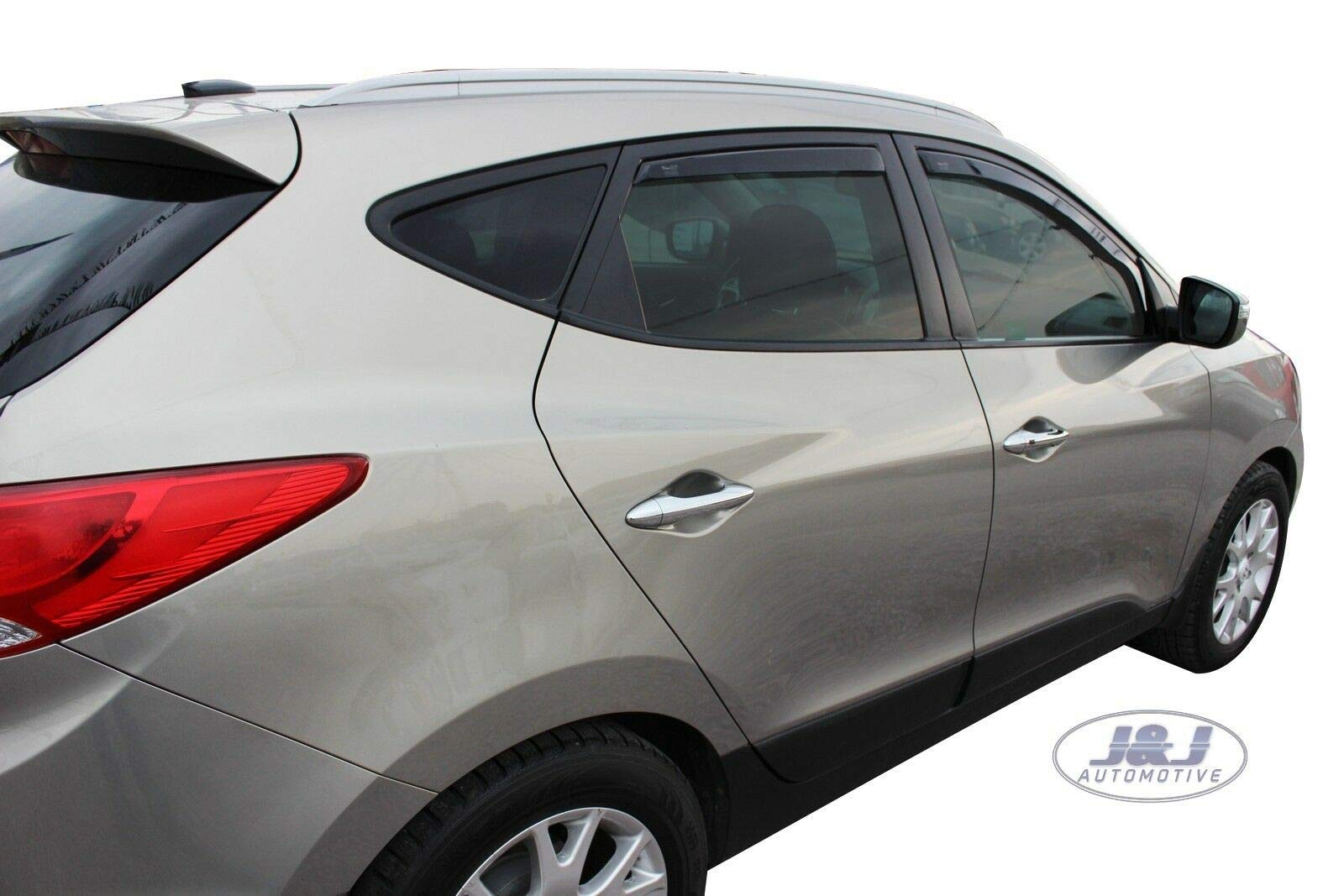 J&J AUTOMOTIVE Windabweiser passend für Hyundai ix35 2010-2015 4tlg, Heko Regenabweiser Vorne Hinten Getönt Dunkel Passform