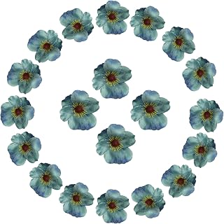 sourcing map 50 cabezas de flores artificiales, flores silvestres falsas a granel para ramos de boda, centros de mesa, fiestas, decoración del hogar, color azul tinta