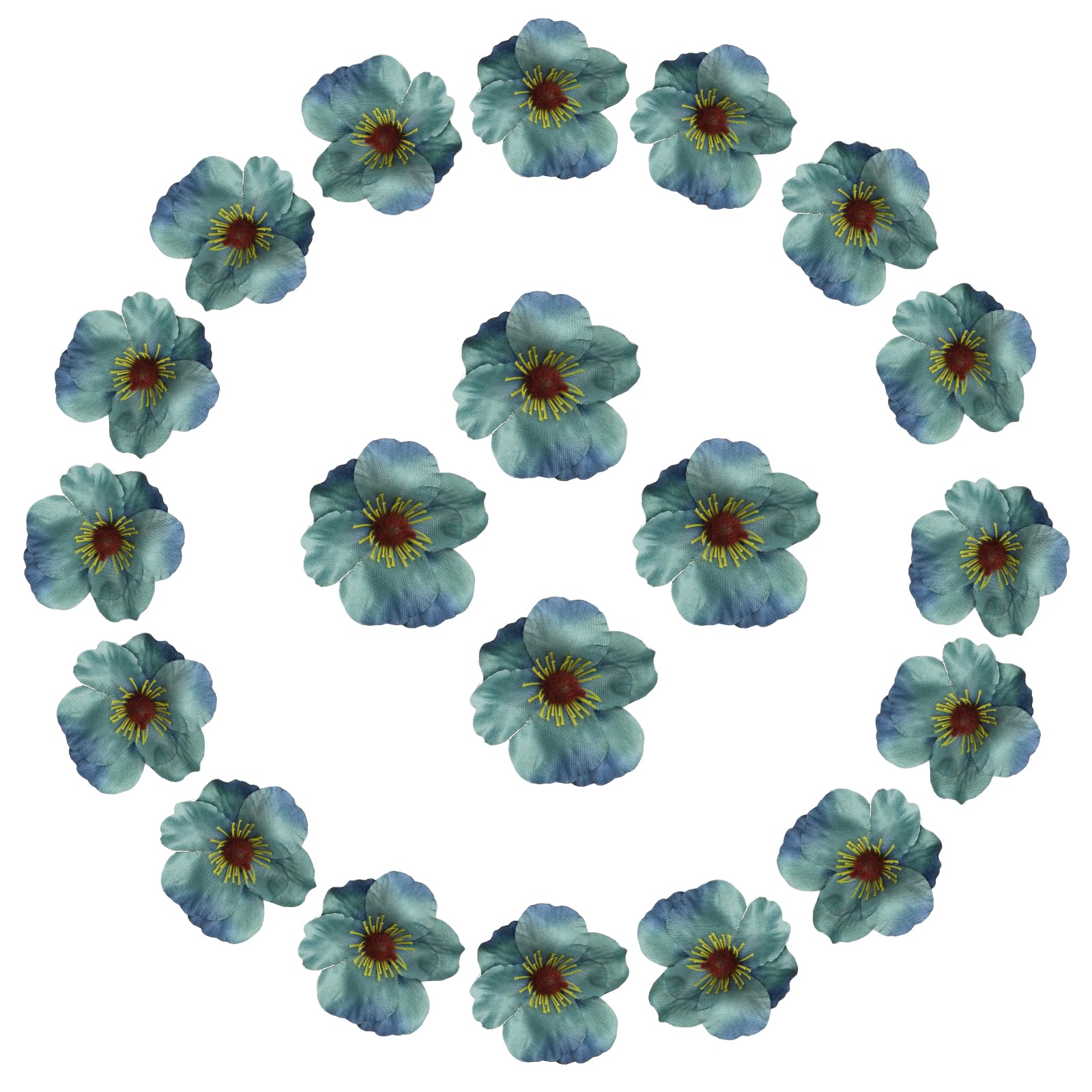 Têtes de fleurs artificielles bleu encre pour décoration de luxe