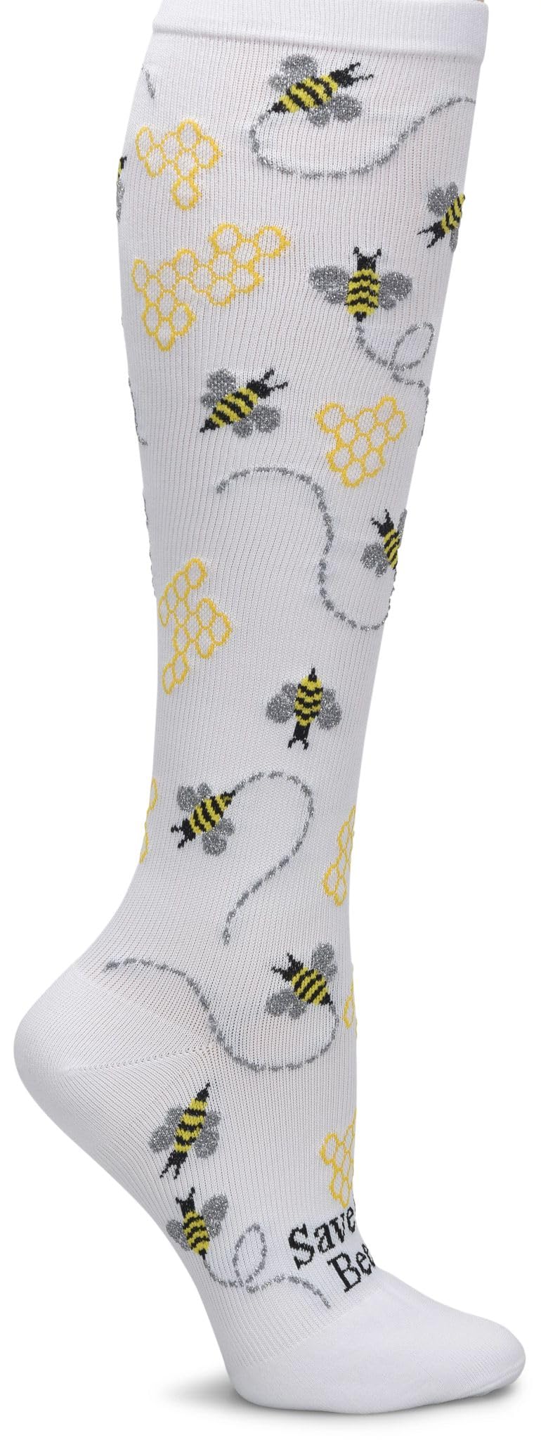 Nurse Mates Women's Wide Calf Socks | 12-14 mmHg Compression | Up to 22" Calf | One Size | 1 Pair