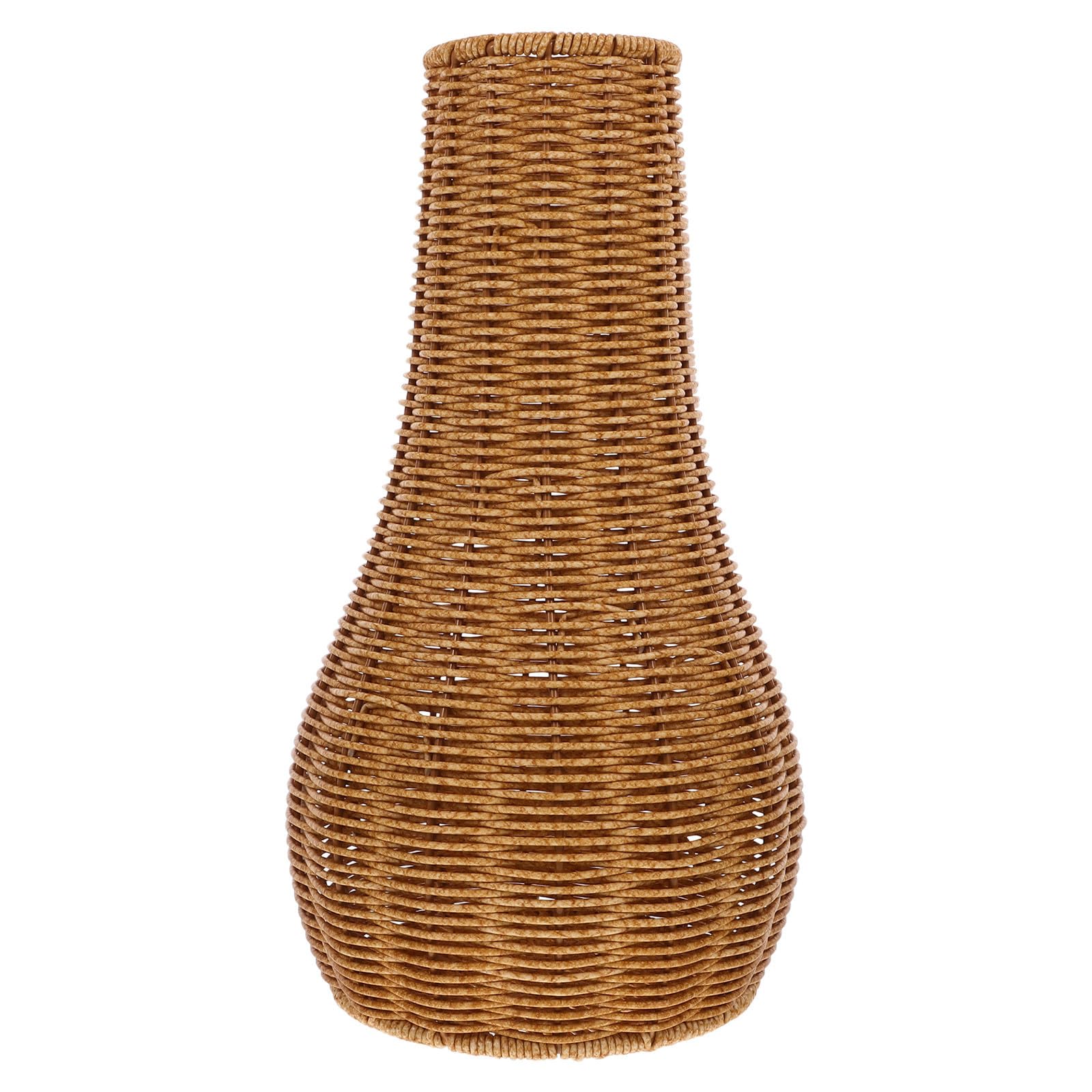 Vase en plastique marron rustique Angoily pour fleurs séchées