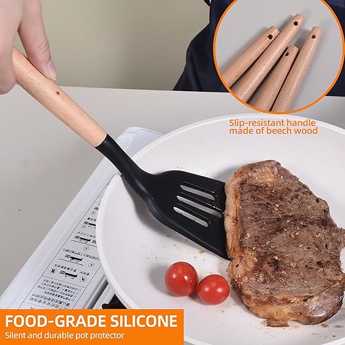 Miniatura 3 de Juego de utensilios de cocina, 34 piezas, juego de utensilios de cocina de silicona para utensilios de cocina antiadherentes, juego de espátulas de