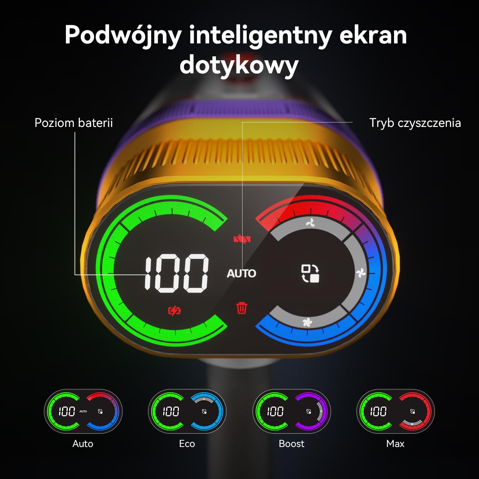 Vistefly V15 Ultra Odkurzacz Akumulatorowy 600W, 58KPa, Bezprzewodowy Odkurzacz 8 w 1, Ekran Dotykowy LED, Czas Pracy 70 Minut, Automatyczne Wykrywanie Kurzu, do Sierści Zwierząt, Podłóg i Dywanów