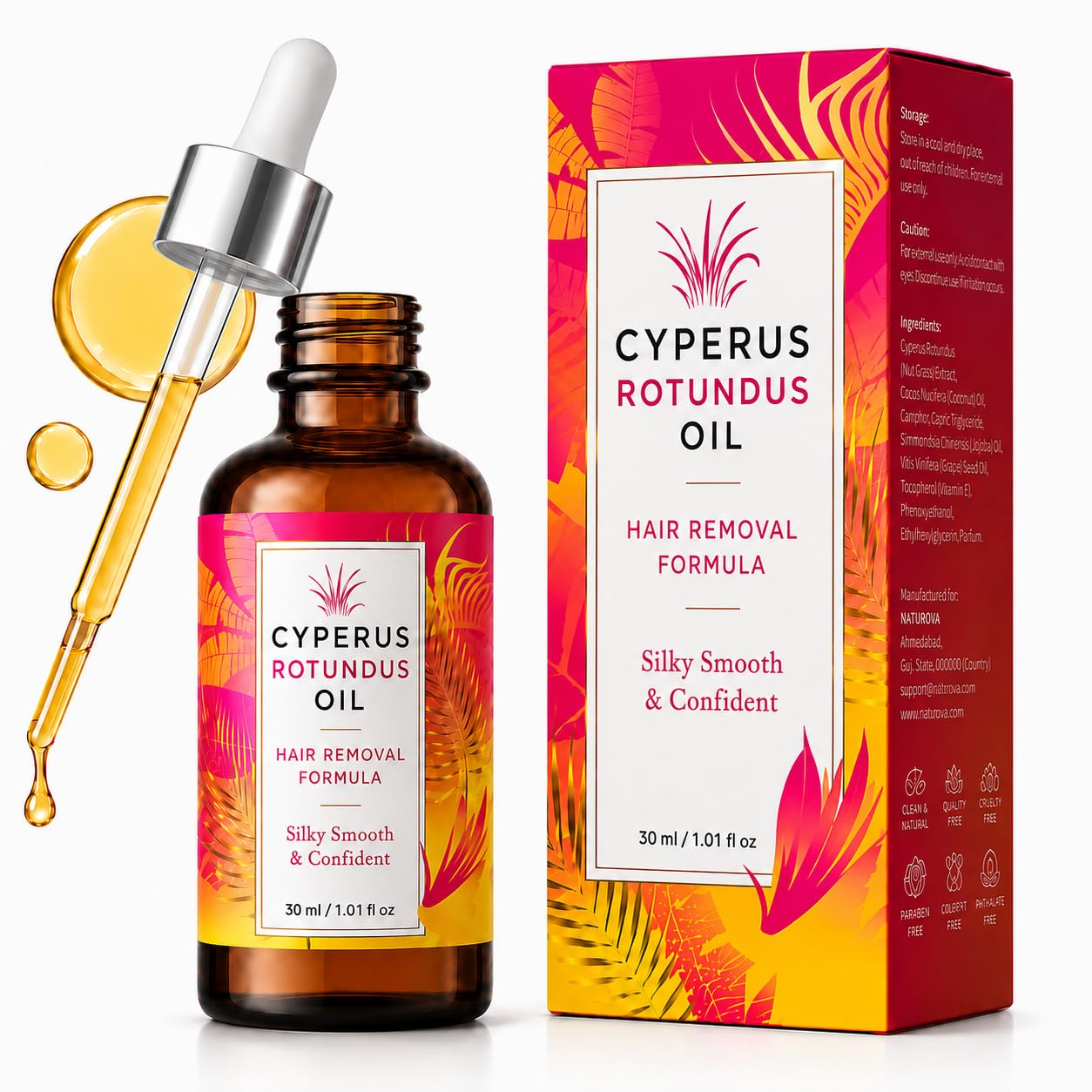 Cyperus Rotundus Hair Removal Oil for Women & Men | Ayurvedic Herbal Hair Reduction Formula | Smooth & Softer Skin | Suitable for Arms, Legs, Underarms & Body | 60ml-picture-42