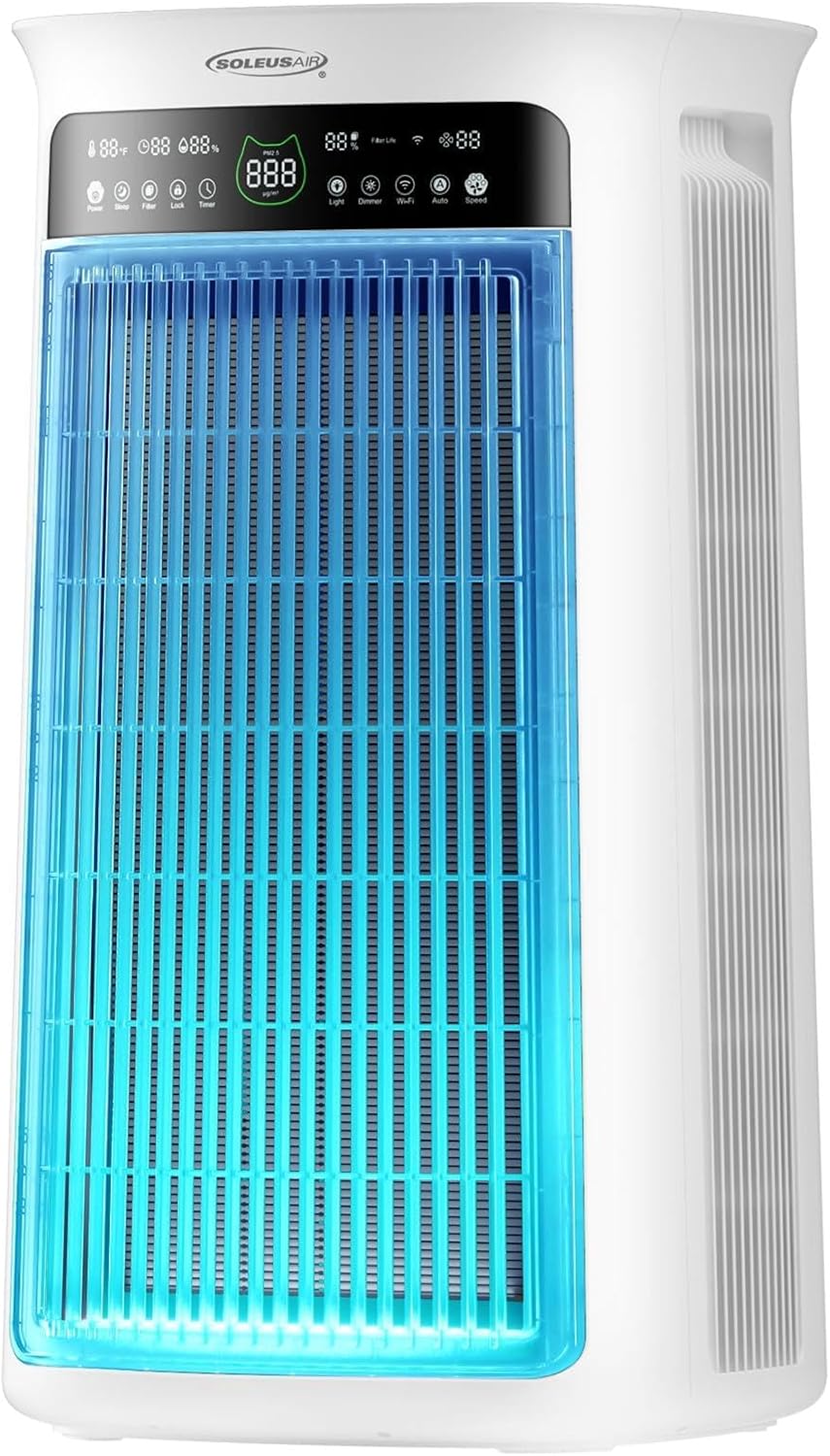 Air Purifier Large Room,True H13 HEPA Air Purifiers for Home & Bedroom, Covers Up to 4000 Sq. Whole House Air Purifier, PM2.5 TEMP HD Sensor, Large Screen Display, 22dB Quiet for Pets Families