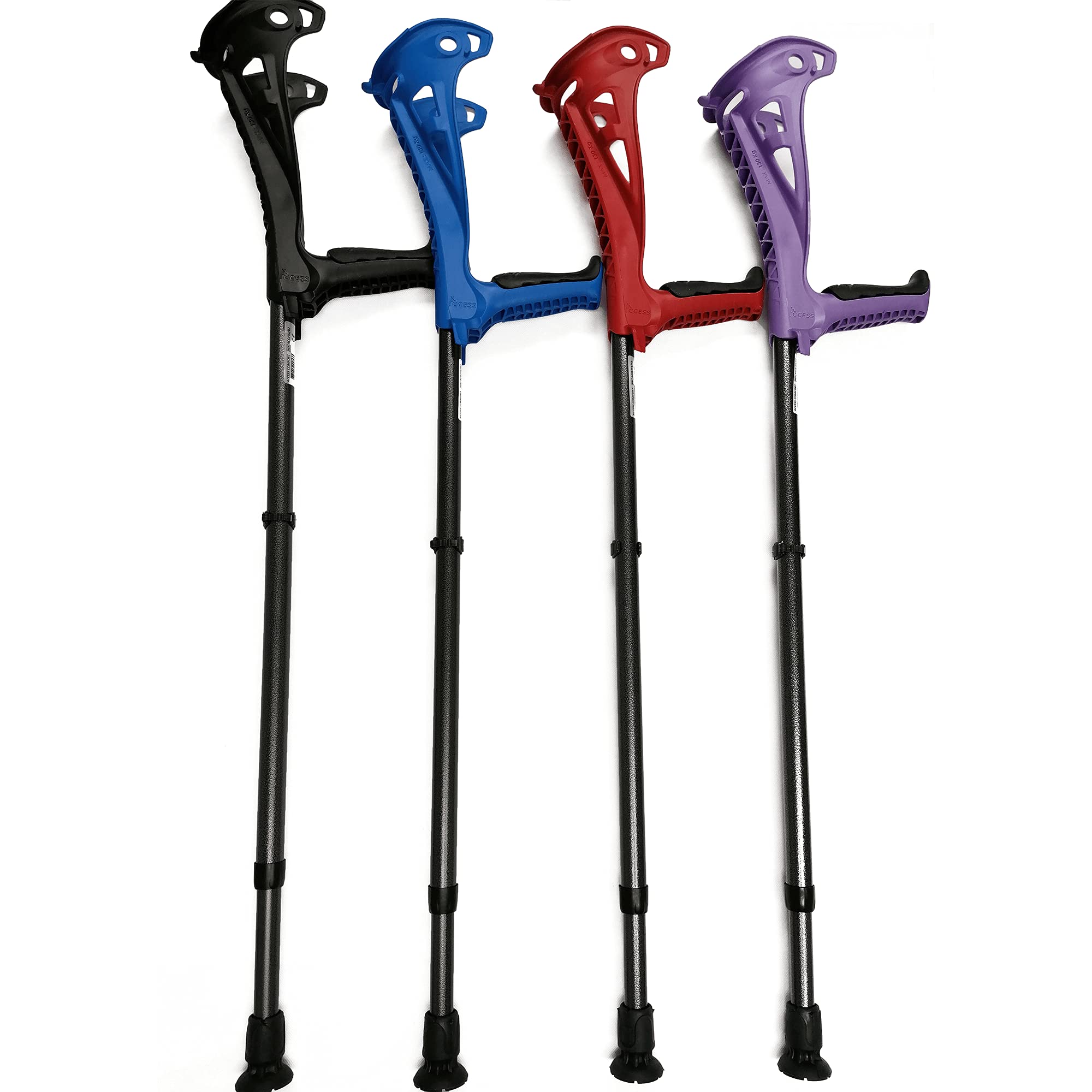 FDI - Muletas De Adulto Access Confort. Par De Muletas Regulables En Altura Y Empuñadura Suave. Ultraligeras De Aluminio. Color Negro. Talla Única