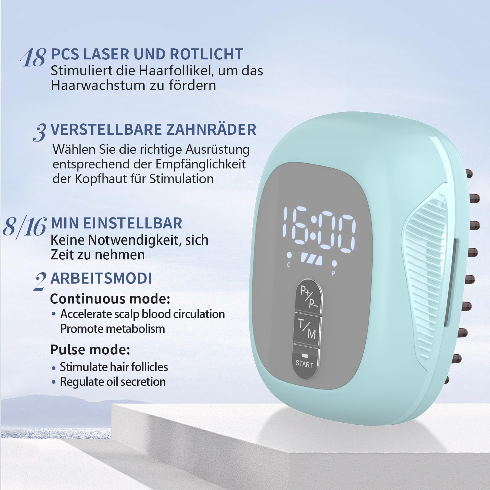 Laser Comb for Hair Growth, Pettine laser per la crescita dei capelli (autorizzato dalla FDA), dispositivo laser per la crescita dei capelli di grado medico