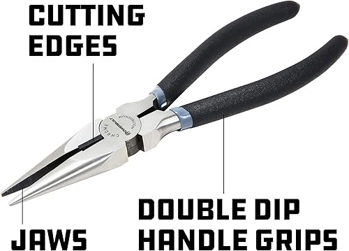 Miniatura 3 de Powerbuilt - Alicates de punta larga de 8" (Crmo), herramientas manuales, alicates (Pro Tech), Alicates - Punta larga (645038)