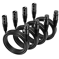 Vista 7 de Cable XLR de 1.5 pies, 6 unidades, cables de micrófono, cable de altavoz de micrófono equilibrado de alta calidad con cable XLR macho a hembra DMX