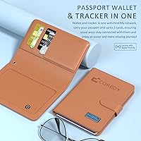 Vista 11 de Coredy Soporte para pasaporte con rastreador Bluetooth, funciona con Apple Find My (solo iOS), cubierta de pasaporte localizada, indicador de sonido
