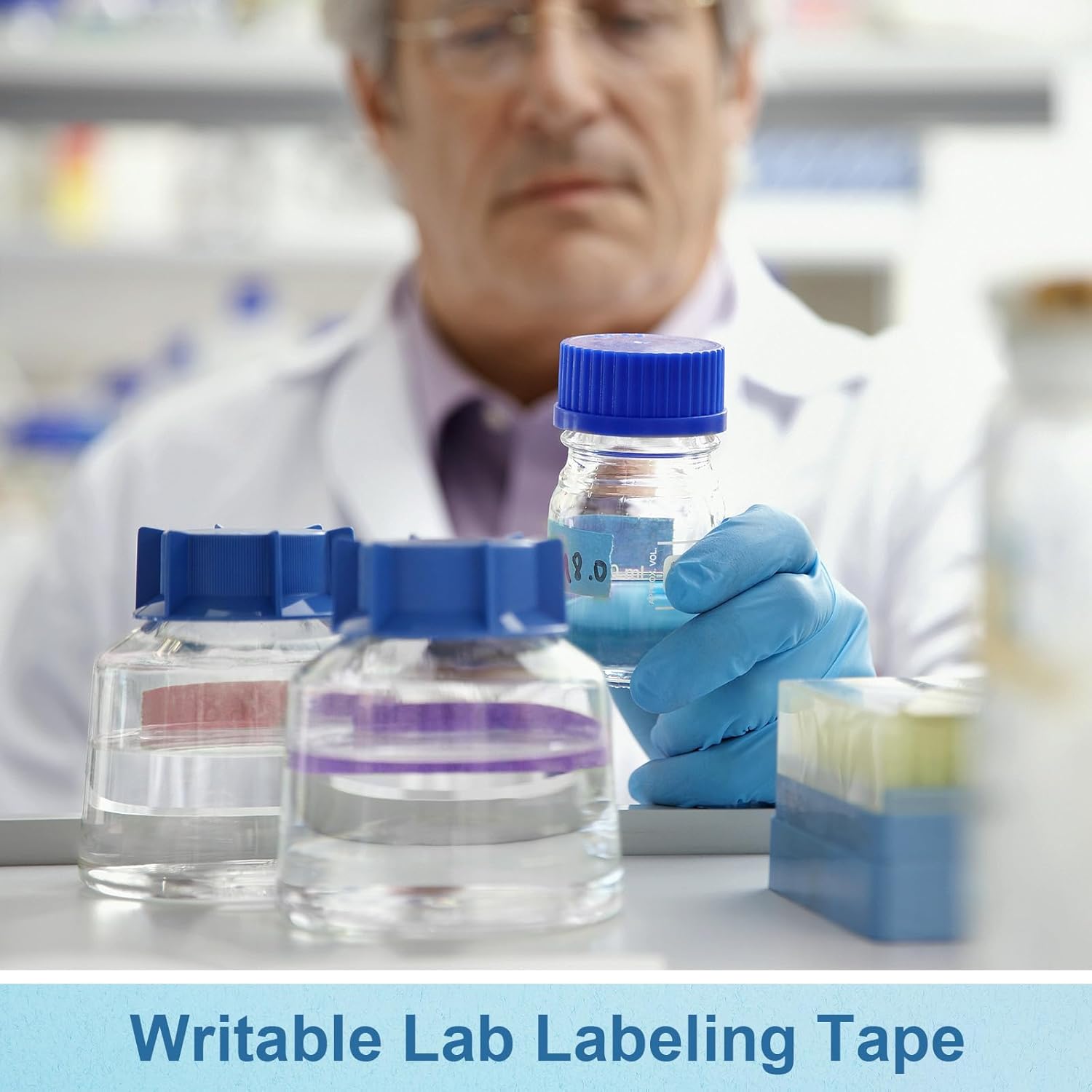 Glenmal 3 Rolls Laboratory Labeling Tapes, 164 Feet Long x 3/4 Inch Width, Temperature Resistant Water Resistant Freezer, Assorted Color for Marking and Colorful Coding Label Tape (Bright Color) - Image 3