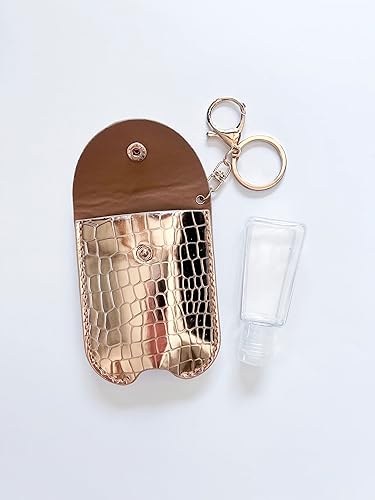 Miniatura 4 de Swedey Soporte metálico para botellas de cosméticos con patrón de cocodrilo para botellas de 1 o 2 onzas se engancha a bolsa de pañales, bolso o