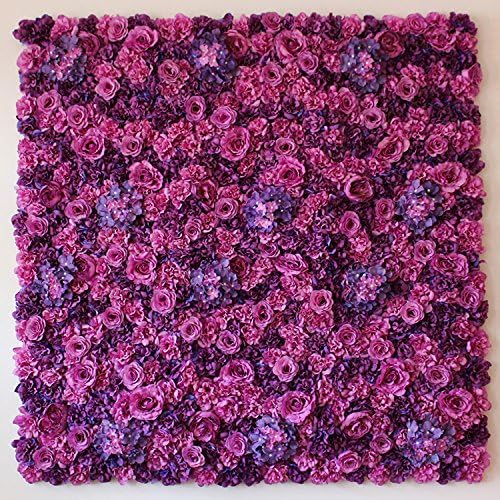 40X60cm Artificial Silk Rose Flower Wall Decoration Decorative Silk Hydrangea Wedding Decoration Backdrop (Purple)
