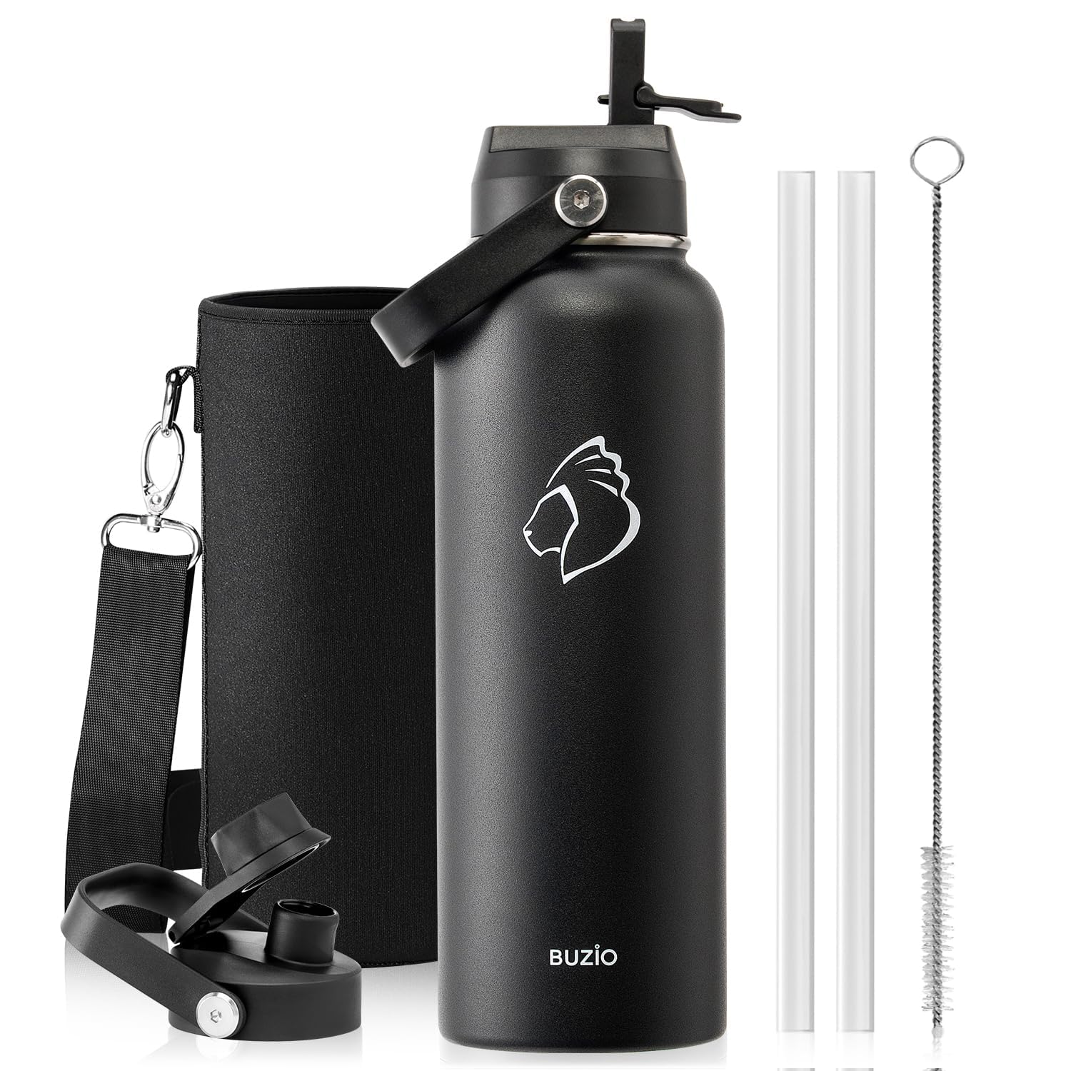 Triple Wall Vacuum Water Bottle with Dust-Proof Straw & Spout Lids