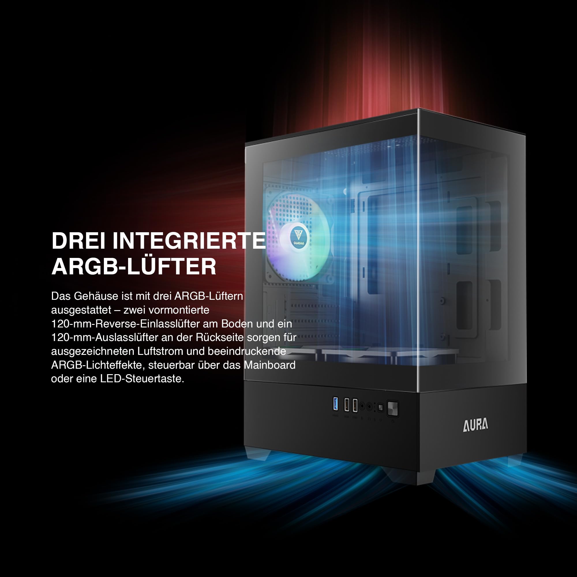 Amazon | GAMDIAS Micro-ATX Towerコンピューターケース 強化ガラス