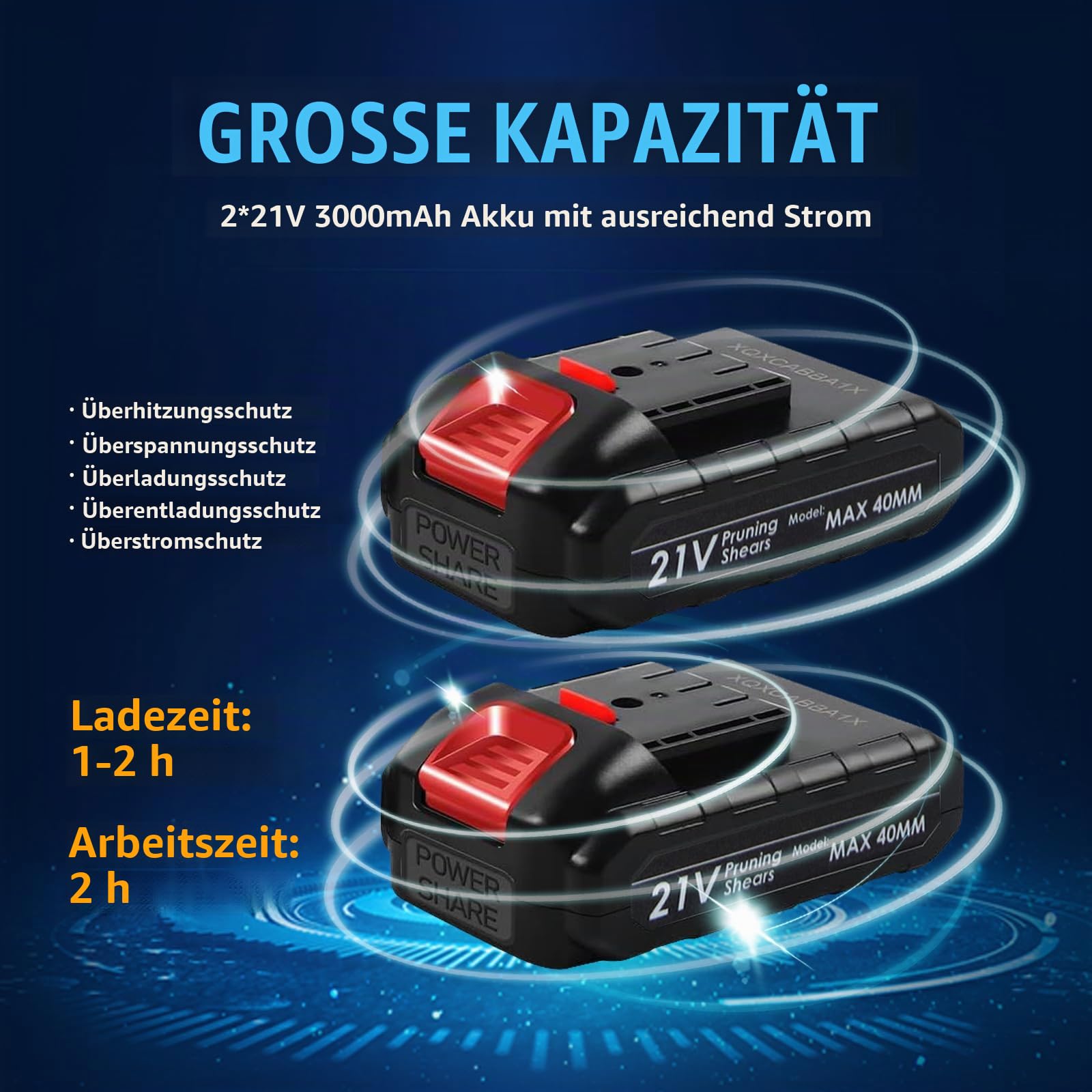 Akku Astschere 40mm 21V 3000mAh