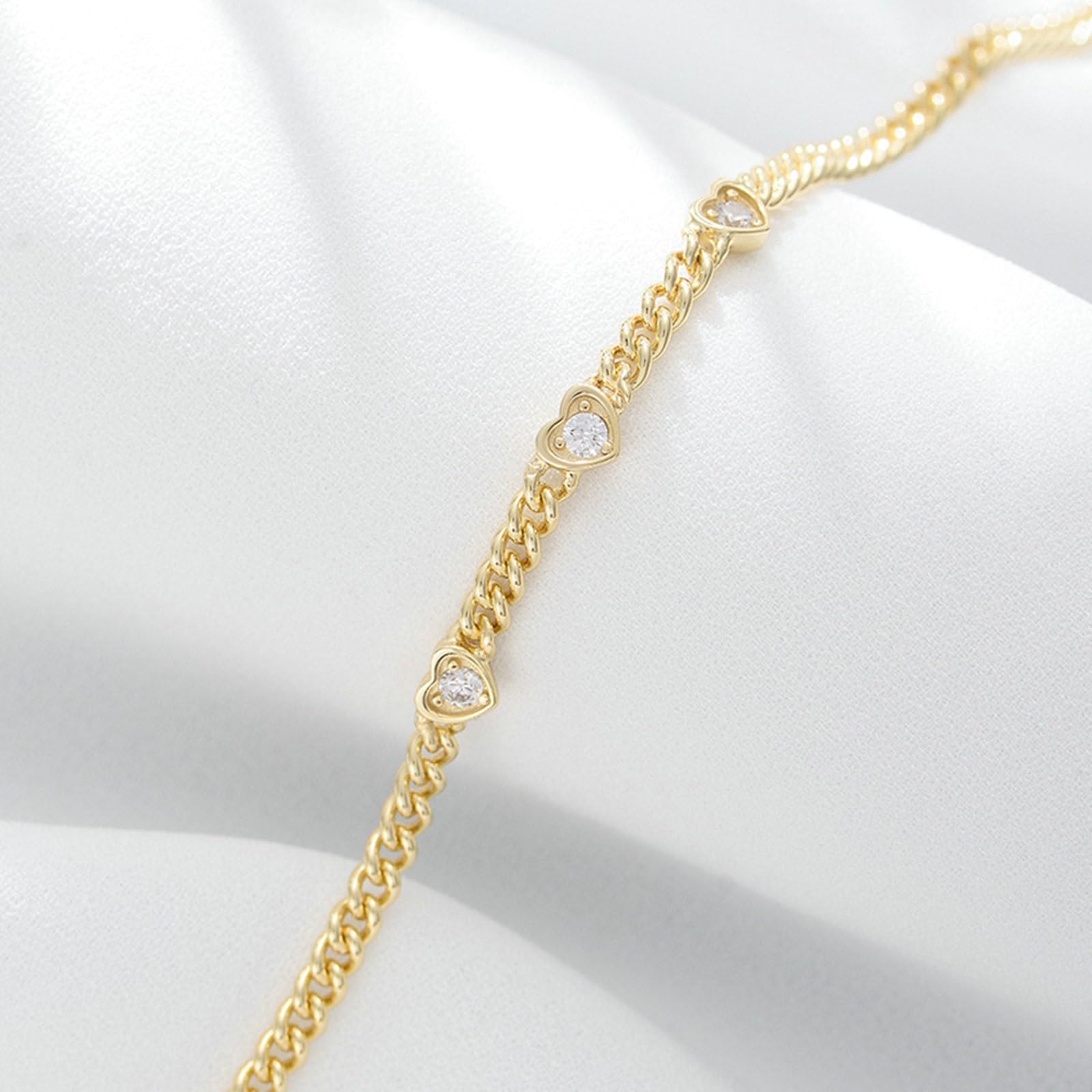 Pulsera de oro 750 585 375 para mujer, 21-23 cm