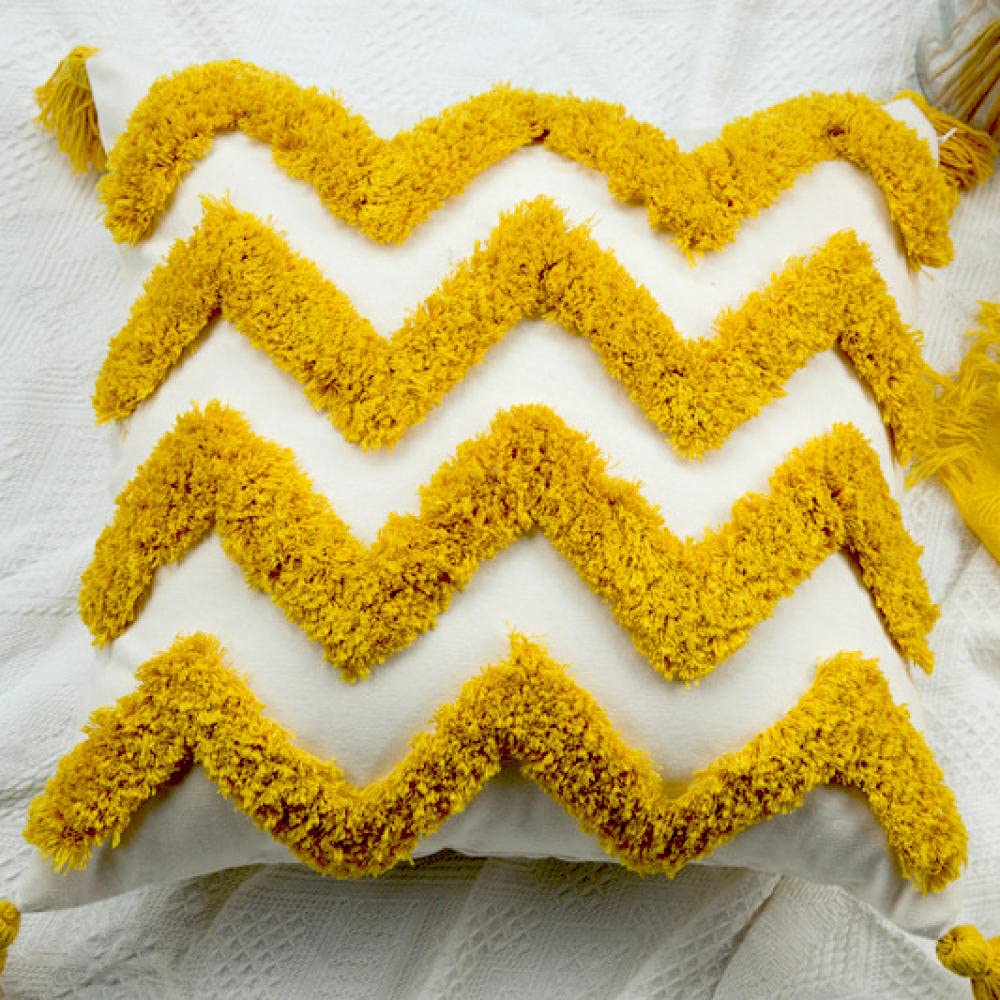 Bedding Sleeping Pillows - Premium Quality Pillows for Front, Back and Side Sleepers -Wavy yellow_45 * 45cm