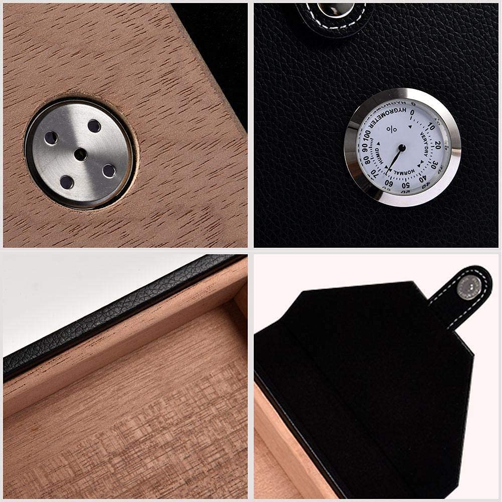 ZUMAHA Humidor Scatola Scatola per sigari in Pelle, Humidor per sigari dal Design Ben sigillato, Humidor per Mantenere i sigari freschi, Design Elegante e portasigari Artigianale, Nero Personalizzato
