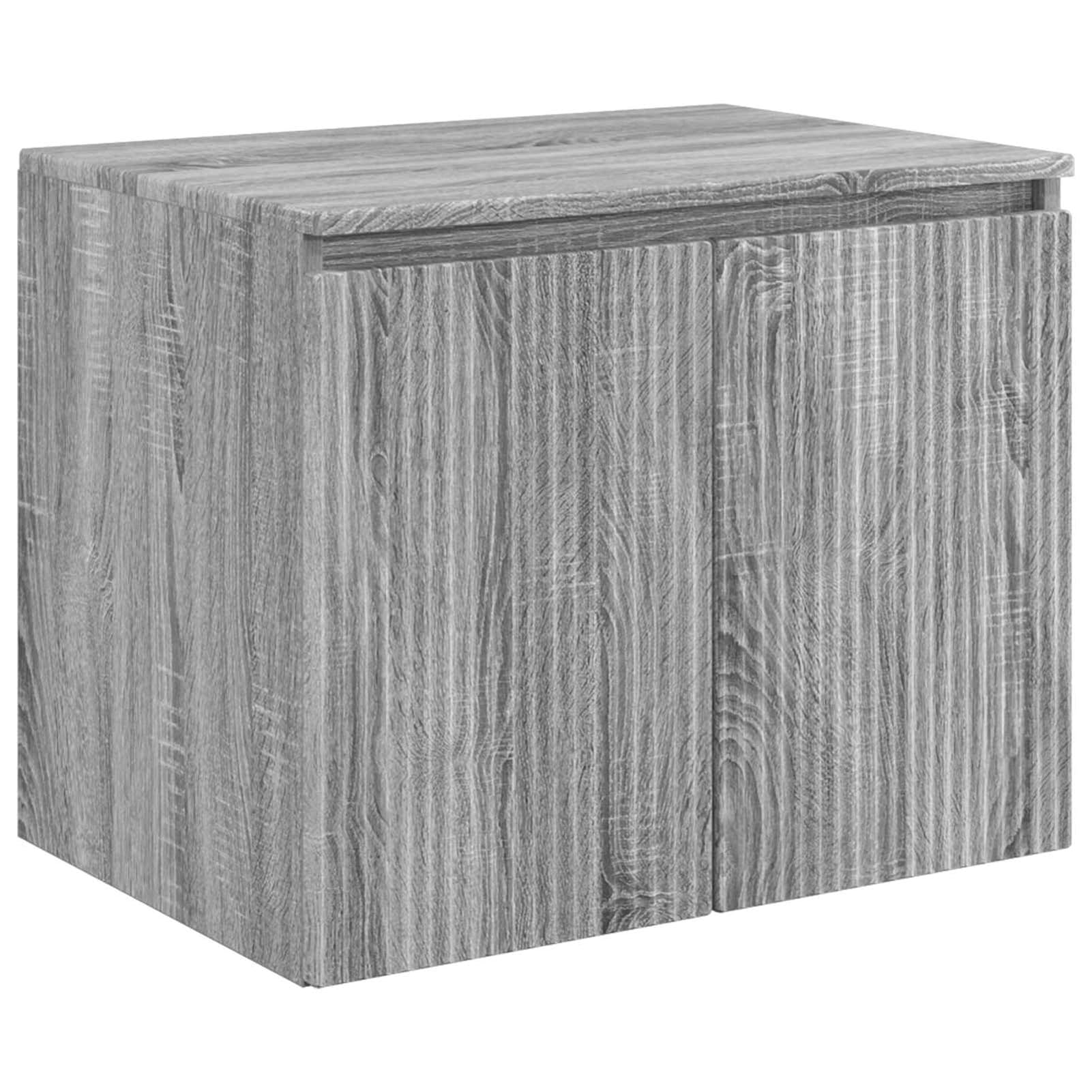 Gecheer Wandmontierter Badezimmerschrank Grau Sonoma, Moderner Badezimmerschrank Stauraum-Schrank für Make-up Waschbecken Gästebad890478