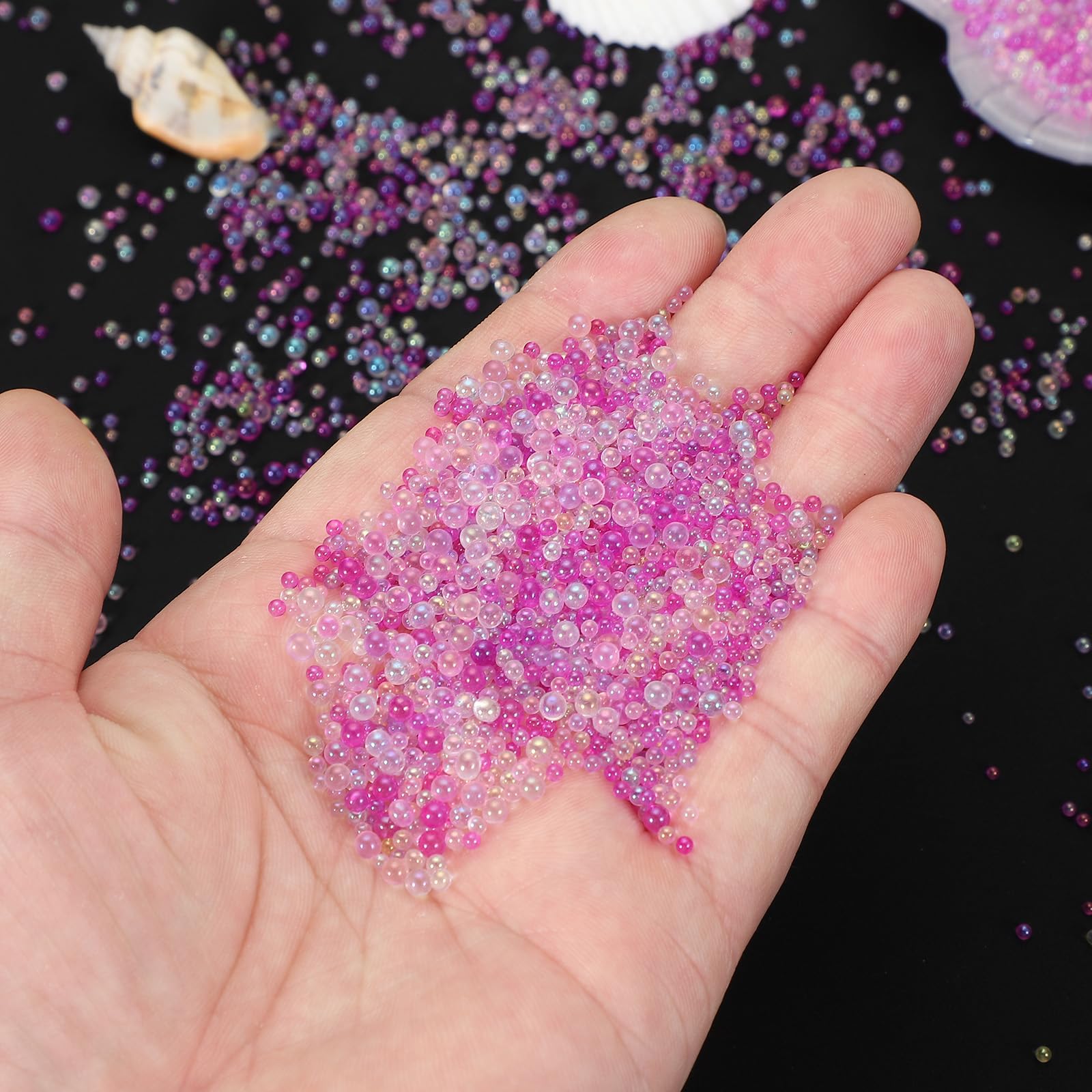 PATIKIL Mini Perles à Bulles En Verre De 1 à 3 Mm, 200 G, Petites