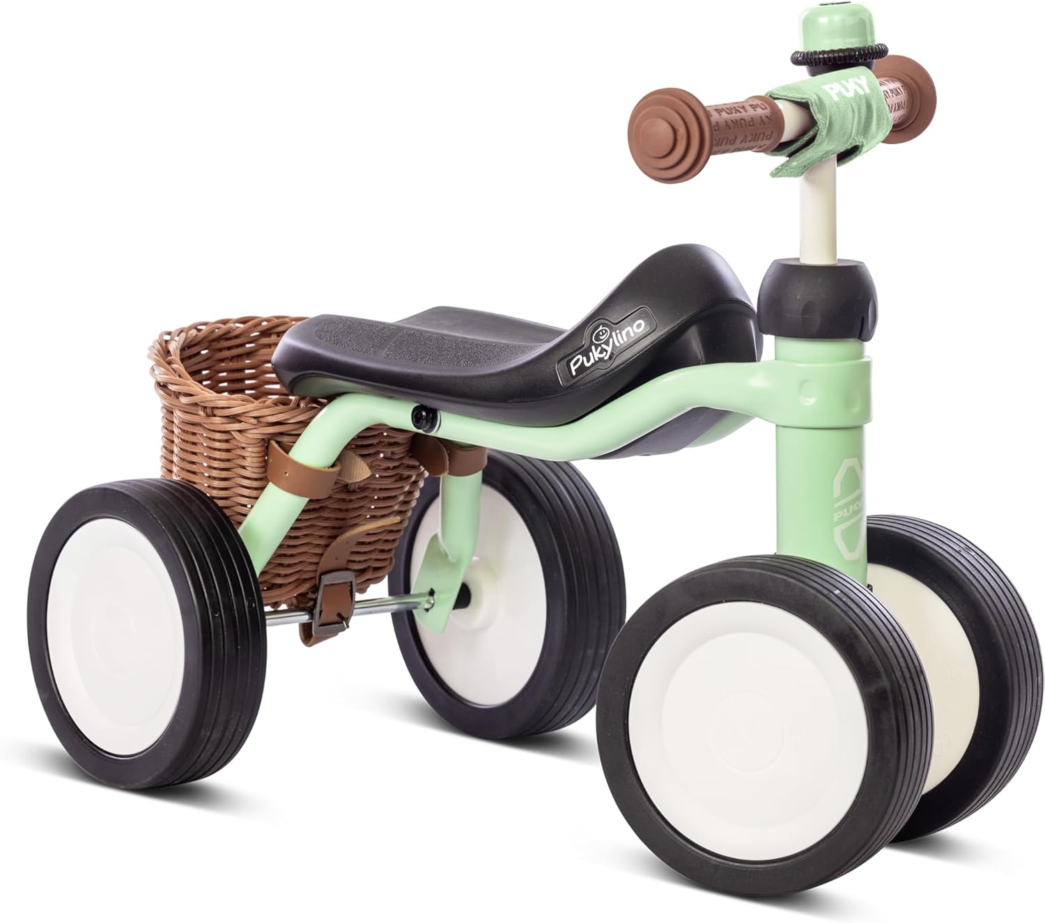 PUKY Pukylino Bundle | Balance Bike Suitable for Children from 1 Year | Optimal Mobility Development & Coordination | High-Quality Steel with Shockproof Powder Coating I Float Wheels | Pastel Green