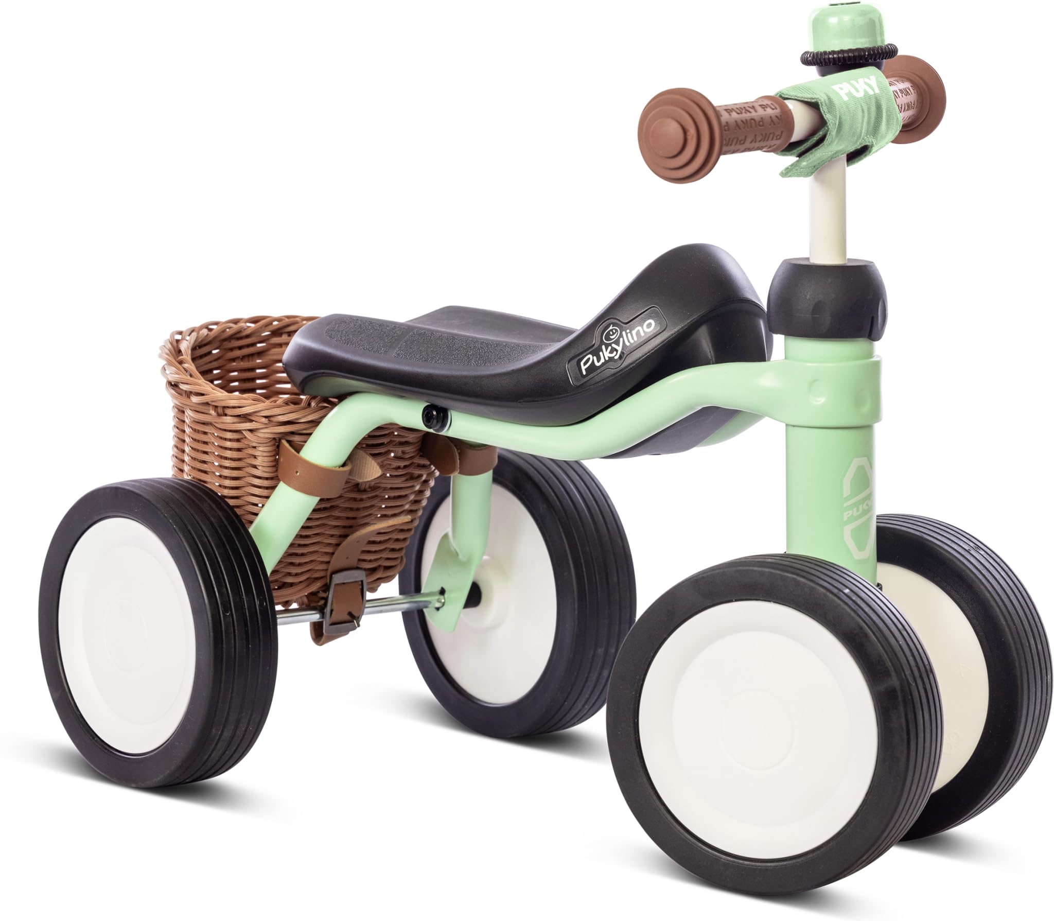 PUKY PUKYLINO BUNDLE Verde Pastello | Bici senza pedali 1 anno | Bicicletta senza pedali 1 anno | Balance bike 1 anno | Bici 1 anno con maniglie sicurezza e ruote silenziose | Rivestimento antiurto