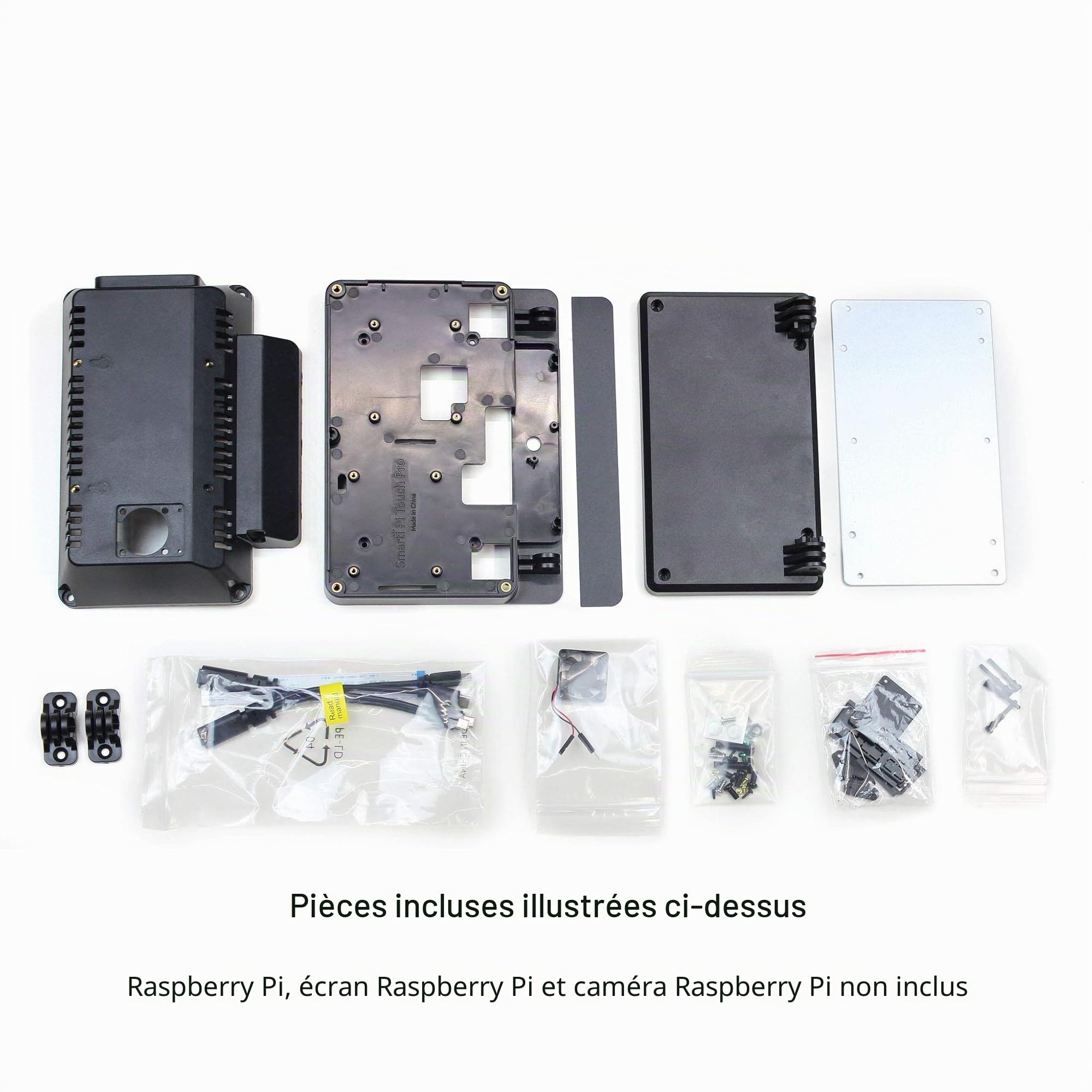 SmartiPi Touch Pro Coque pour écran Tactile Officiel Raspberry Pi 7" avec Ventilateur de Refroidissement