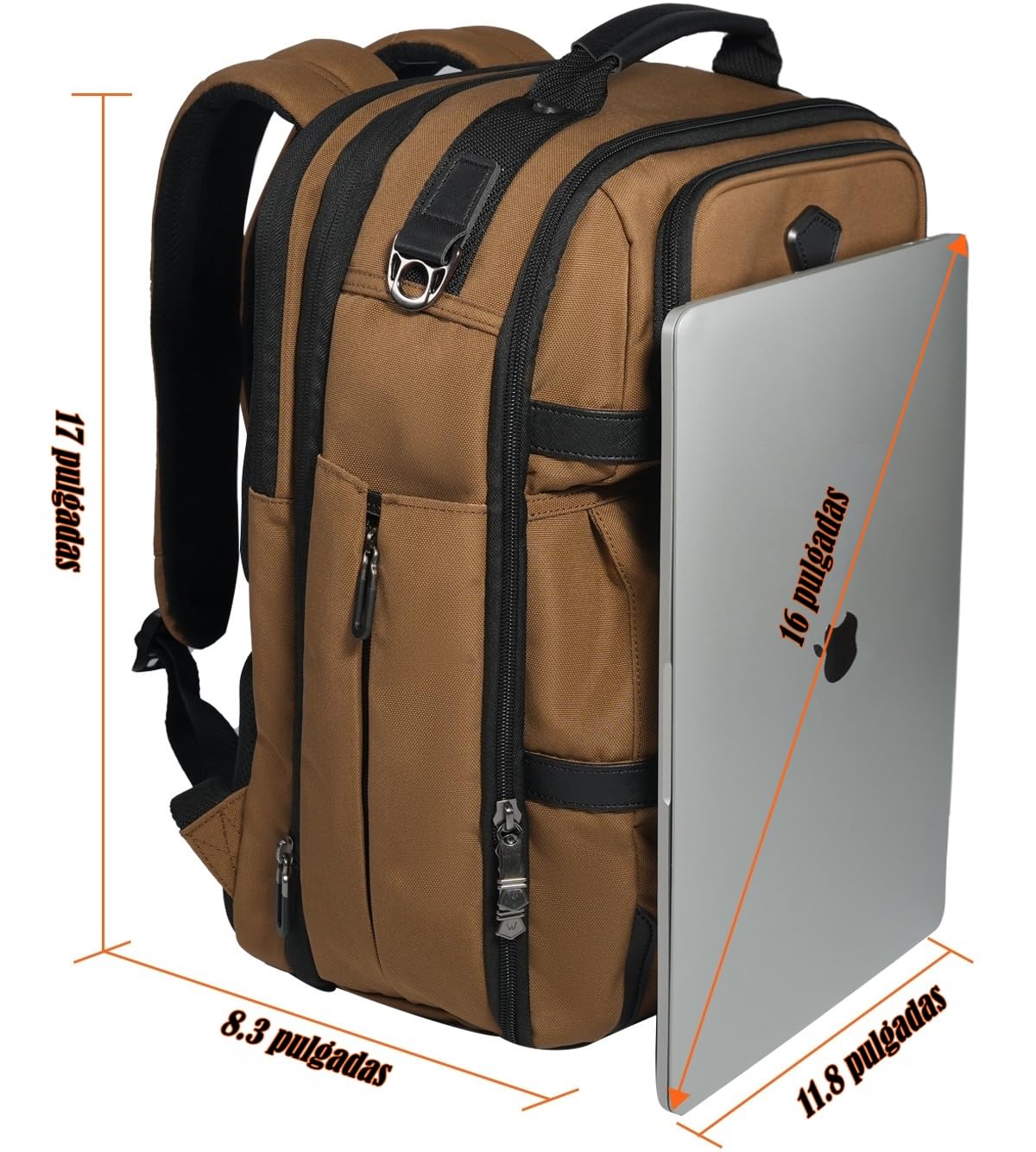 WELKINLAND Mochila de viaje de 20 bolsillos, mochila de equipaje de mano, mochila para laptop de 16 pulgadas para hombre, mochila expandible con funda para carrito, mochila de viaje con compartimento