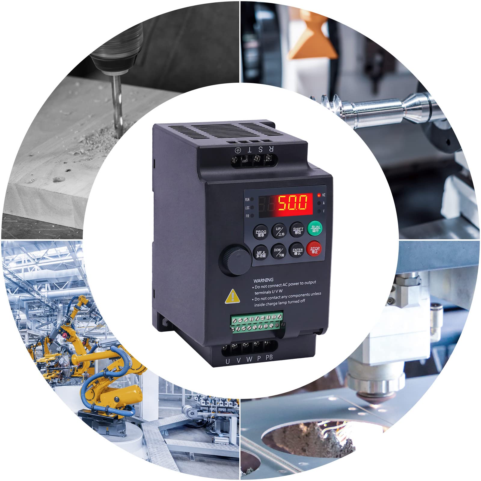 VEVOR 4kW 18A 5PS Frequenzumrichter VFD AC 220-240V Frequenzregler