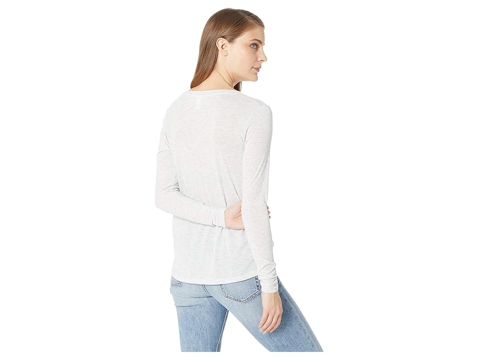 

Alternative Long Sleeve Slinky V-Neck (Oatmeal Heather) Women's Clothing, Beige