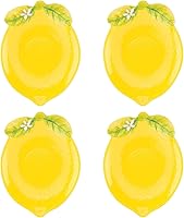 Vista 1 de UP Platos de postre de melamina en forma de limón, platos de aperitivo de 5 pulgadas, platos pequeños para servir, platos de fiesta para aperitivos