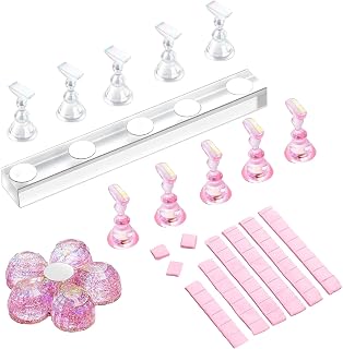 Acrylic Nail Holder, Practice Display Rack Stand, Nail Holder with Acrylic Build, False Nails Stand with Sturdy Design, Manicure Rack with Clear Style, Nails Display for Women Girls Beginners