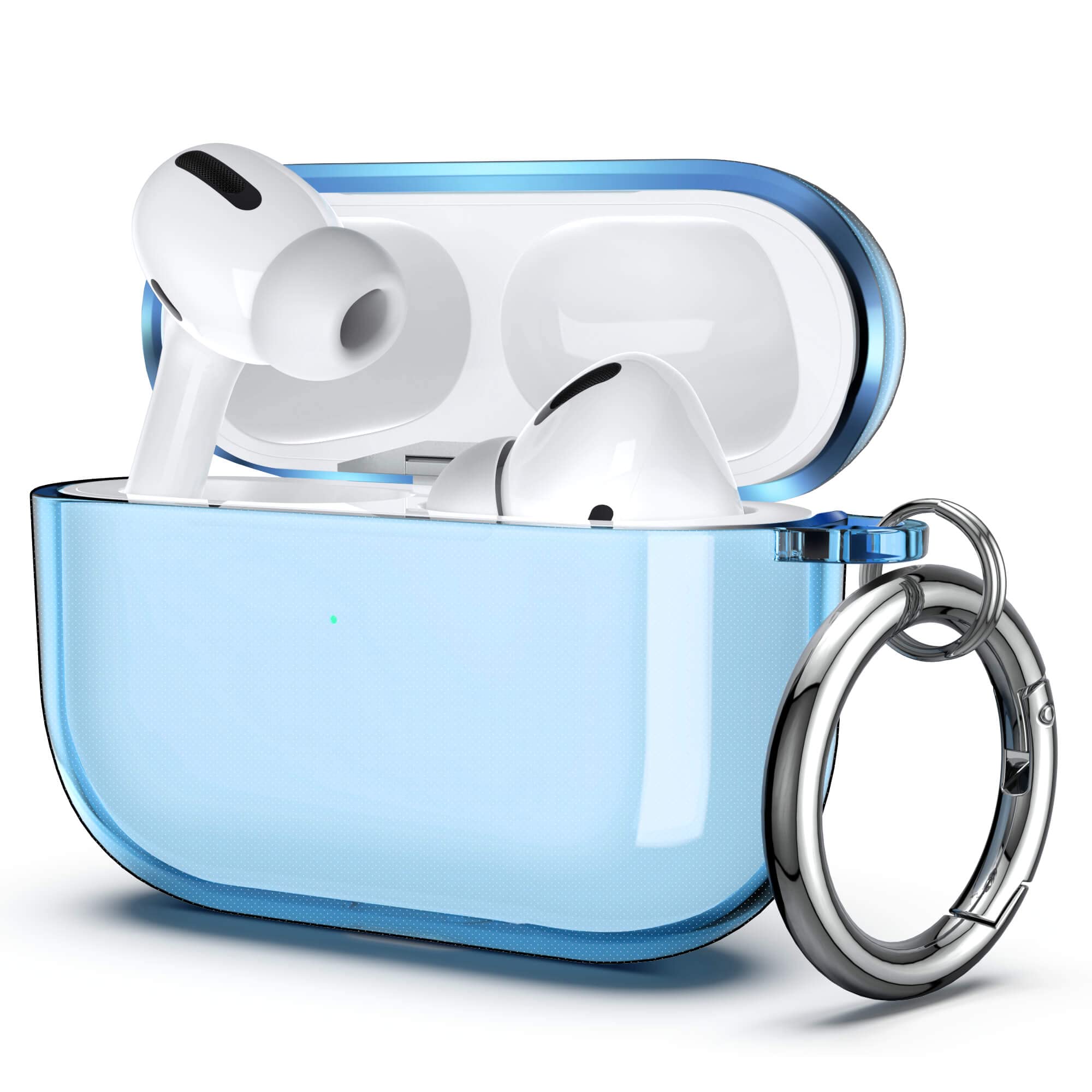 ULAK Compatible with Airpods Pro Case, Designed Protective Cover Soft TPU Transparent Shockproof Case Accessories with Keychain for Airpods Pro 1st