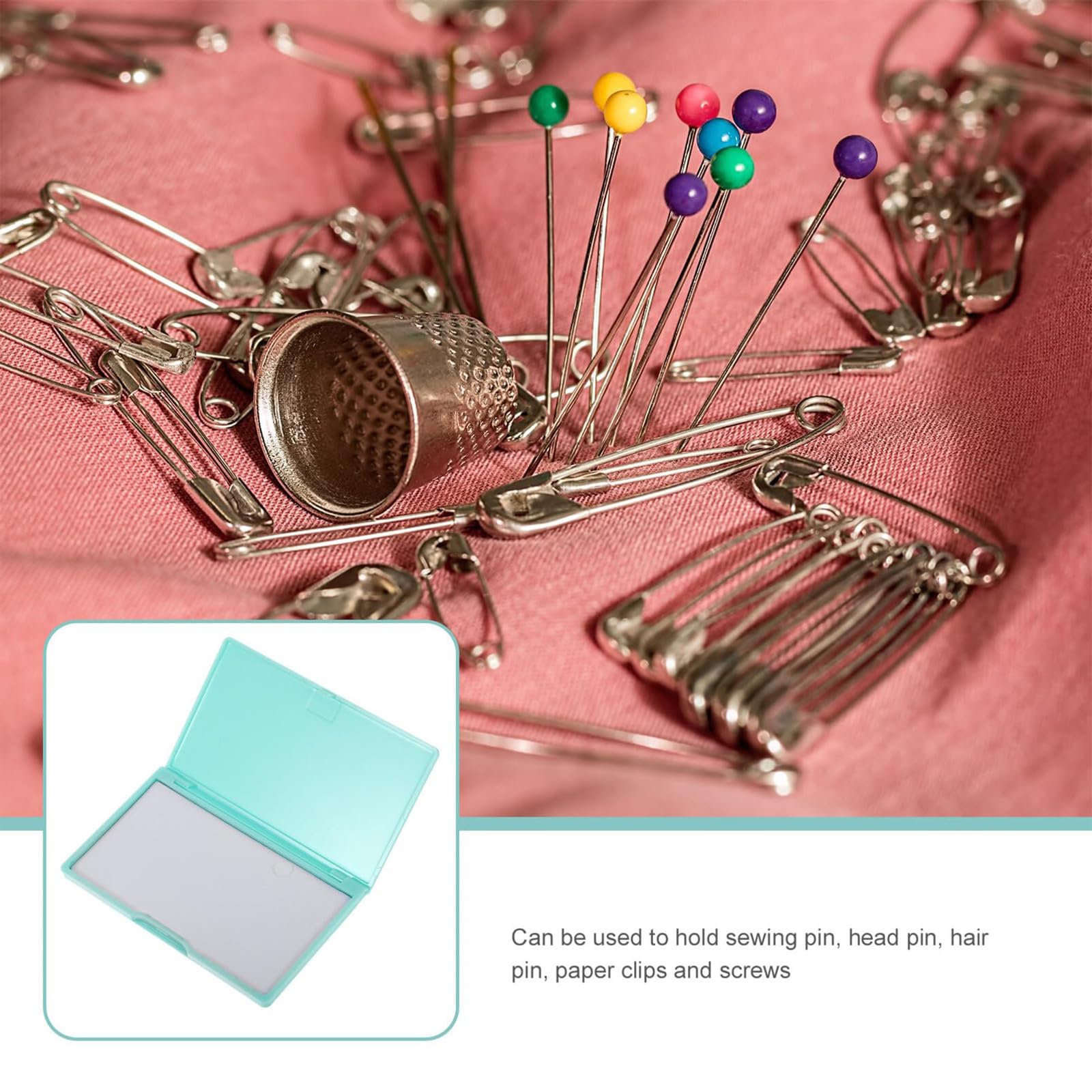 Magnetic Needle Case for Sewing Slim Line Pin Holder Box with Secure Lid, Portable Storage for Needles Pins - Image 4