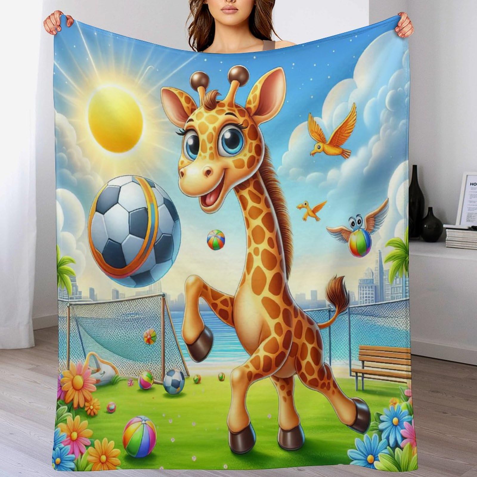 Couverture girafe flanelle douce le cadeau idéal pour toute la famille
