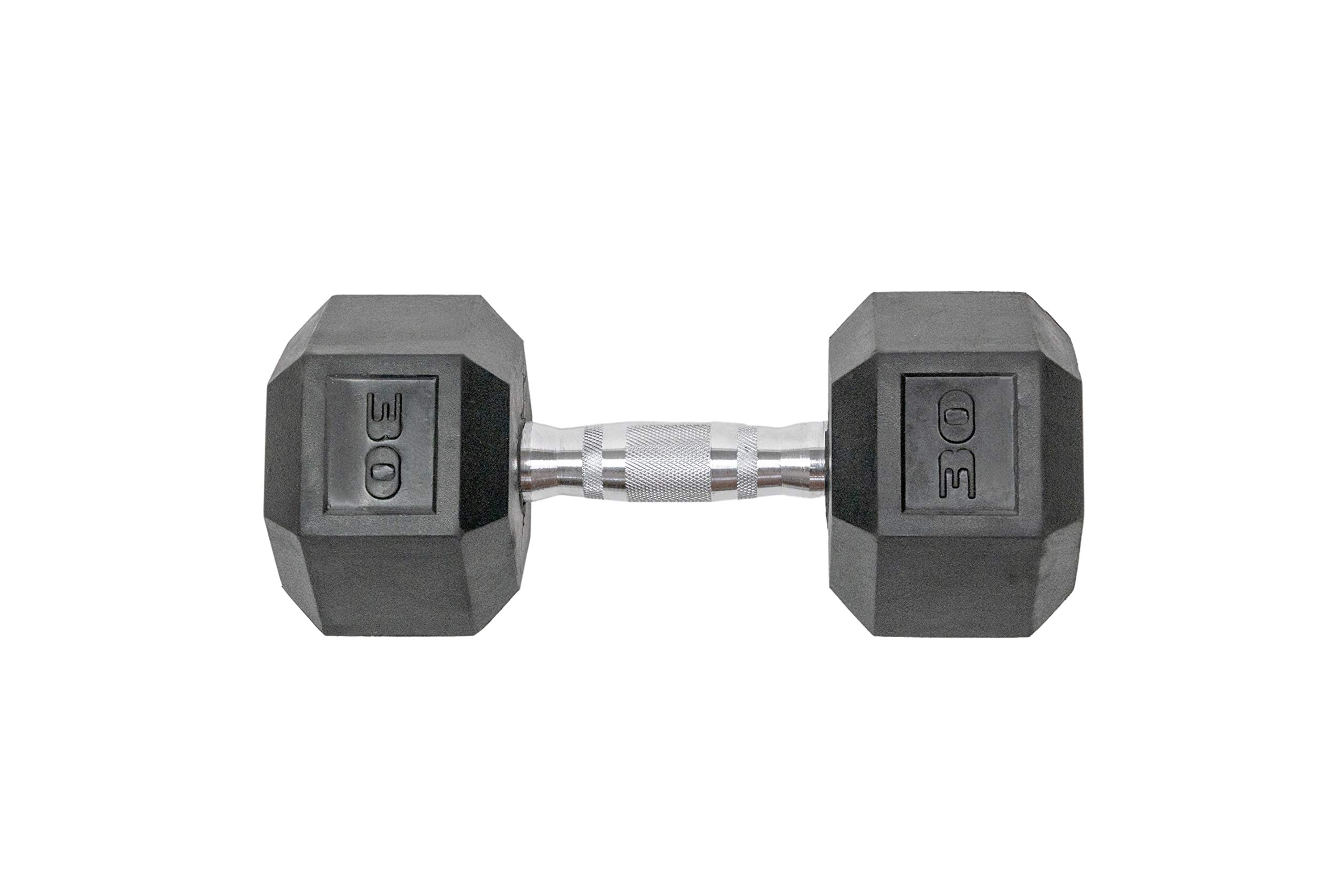Tru Grit Fitness Rubber Hex Dumbbells Featuring Ergonomic ChromePlated Handles, Solid Cast