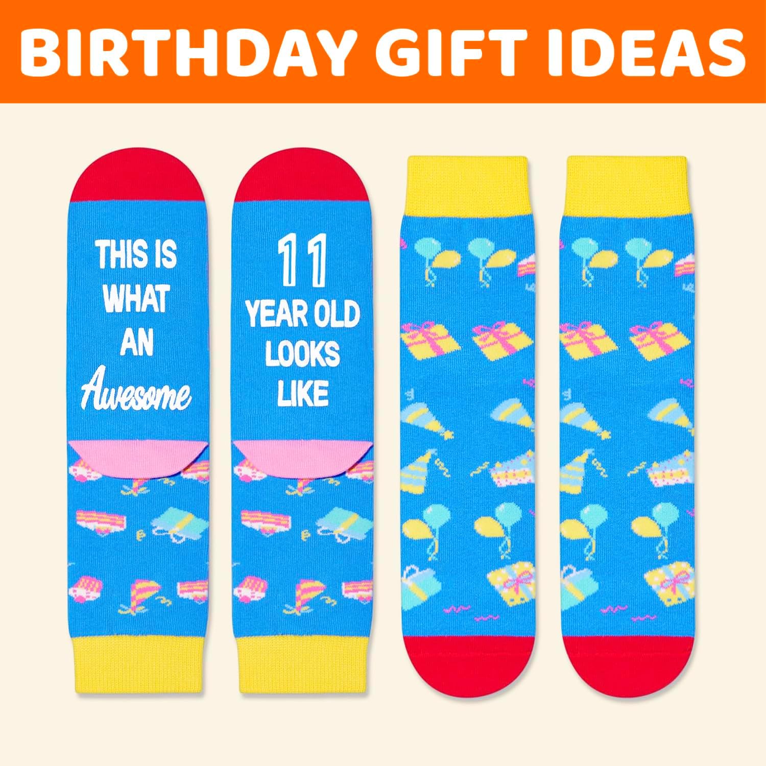Zmart 4-12 Year Old Birthday Socks - Birthday Gifts for Kids Boys Girls Age 4-12 - Image 4