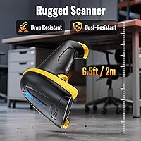 Vista 6 de Tera Escáner de Código de Barras Inalámbrico Versátil 2 en 1 (2.4GHz Inalámbrico+USB 2.0 Cableado) con Indicador de Nivel de Batería, 328 Pies