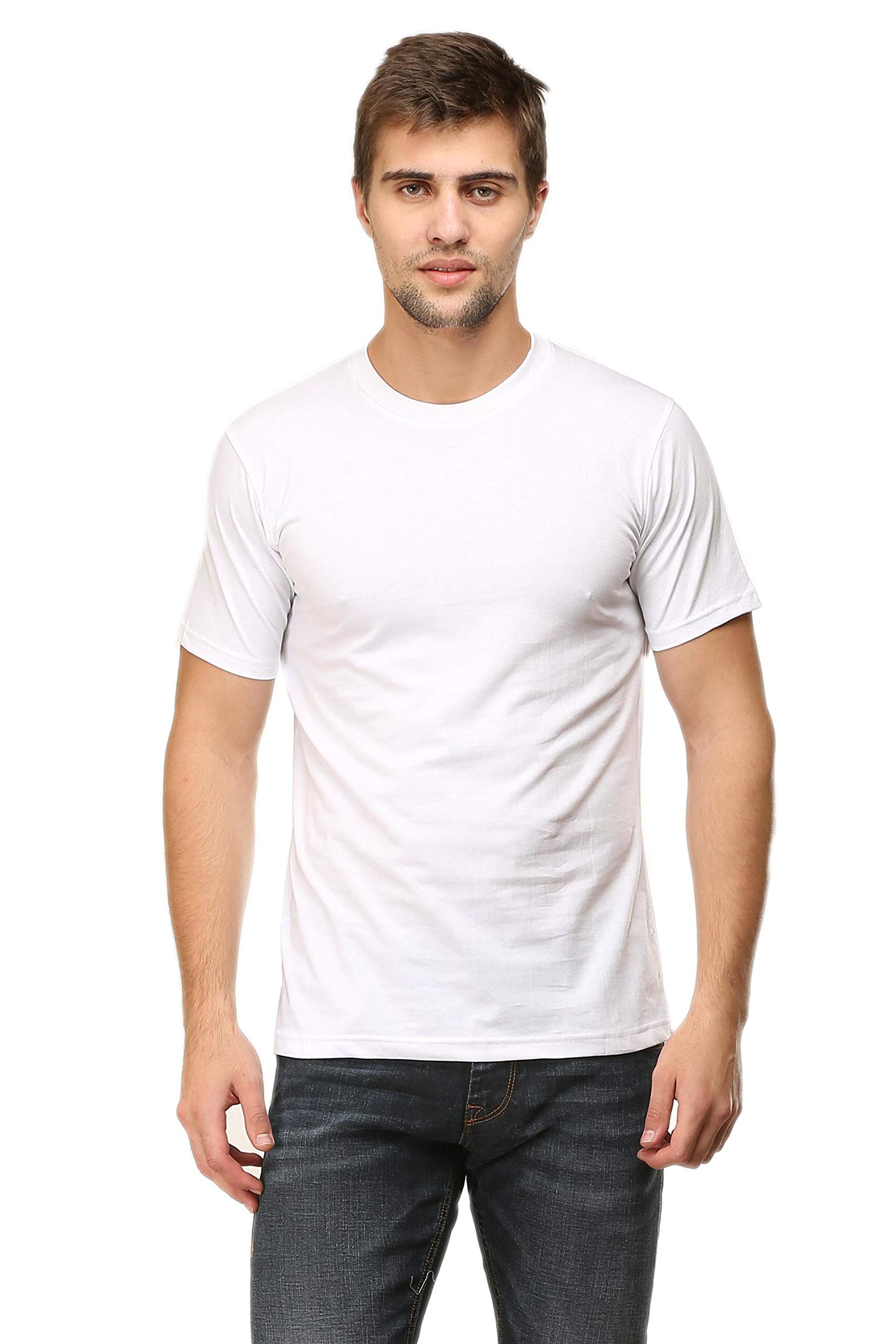 – Plain Half Sleeve Round Neck Men's T-Shirt
