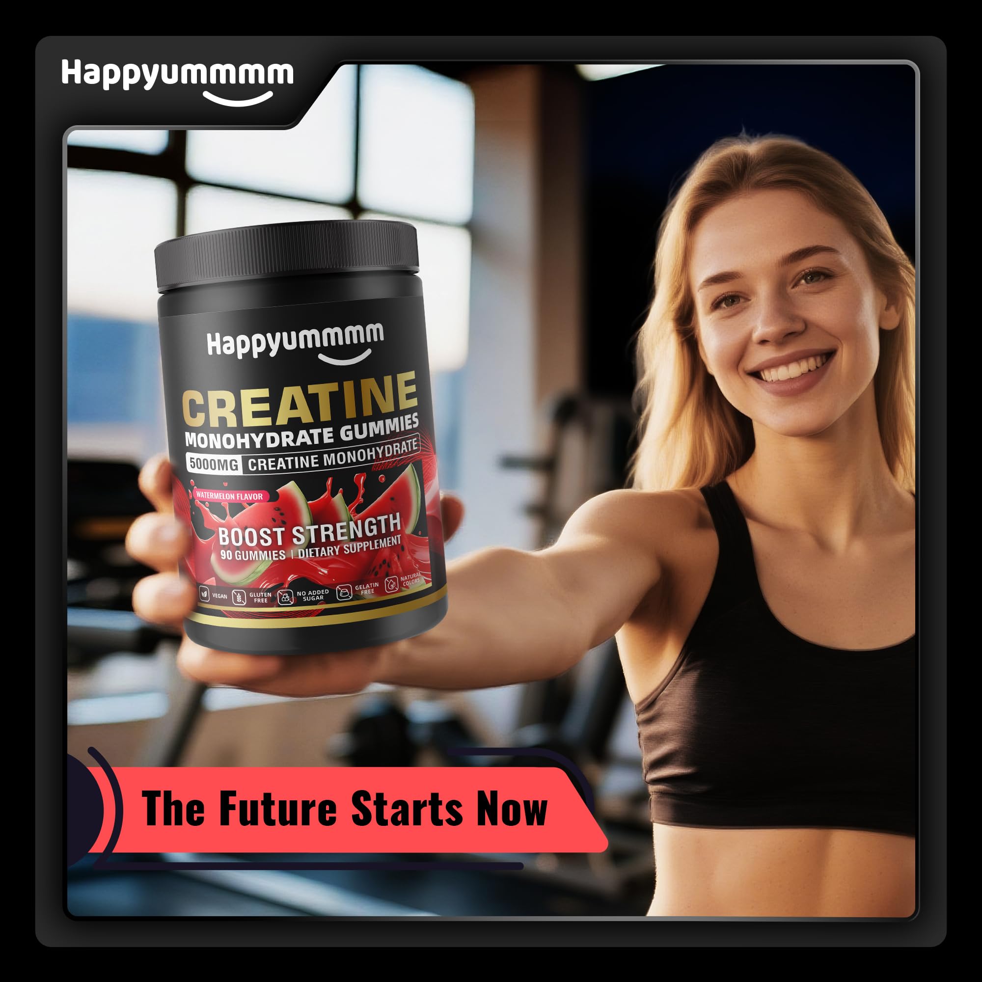 Creatine Monohydrate Gummies, NSF Certified, 5g Dose for Men & Women to Support Muscle, Strength, Recovery, Cognitive Health & Memory, Watermelon Flavor, 90 Gummies — Amazon image 9
