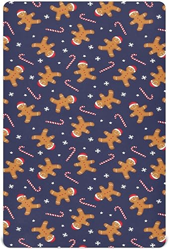 Miniatura 1 de Christmas Gingerbread Crib Sheets - Stretchy Fitted Crib Sheets for Boys Girls, Unisex Cozy Baby Crib Sheet 27 x 39 x 5 Inches