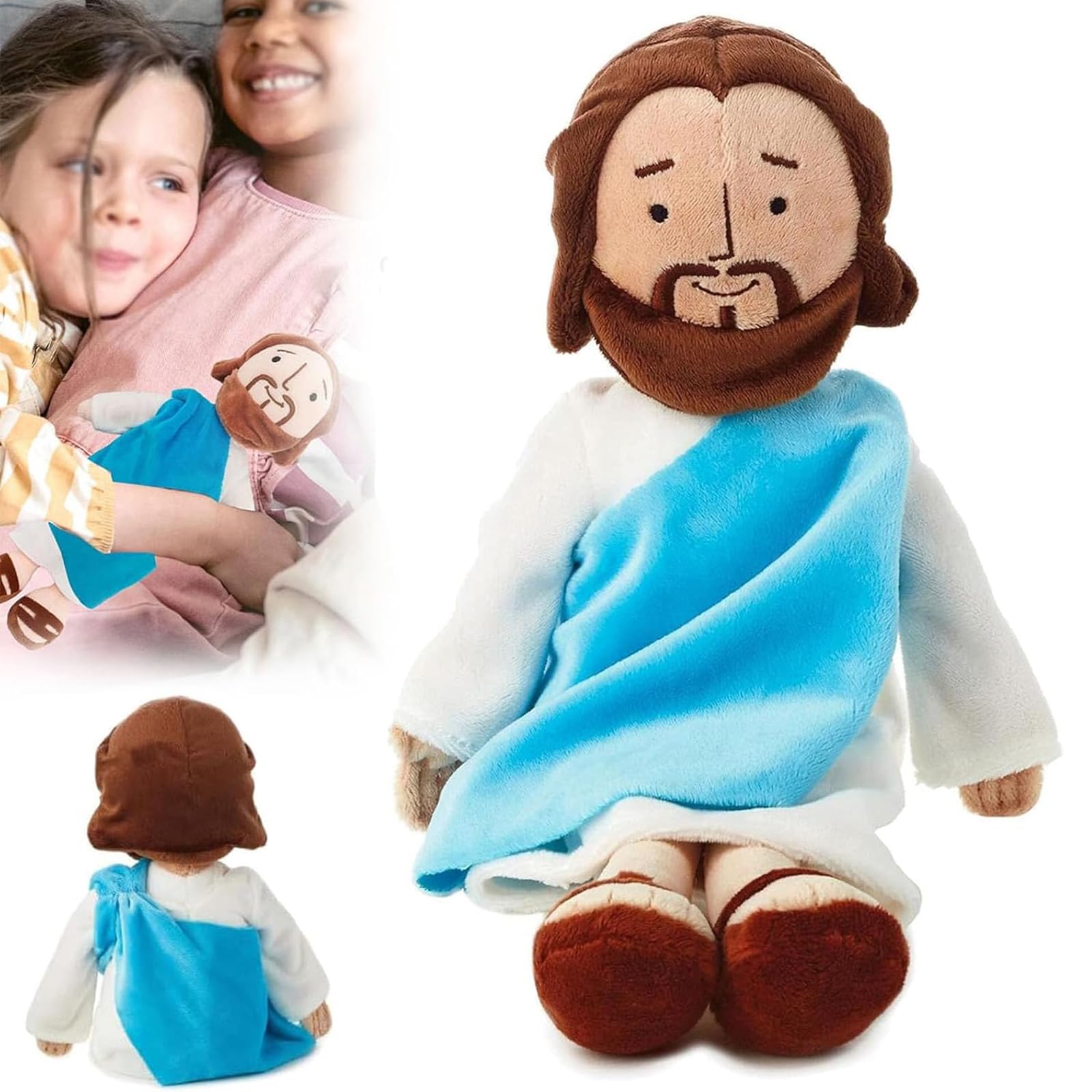 Qxiao Boys Style-A My Friend Jesus 11.8 Inch Religious Christ Smiling Jesus Toys Classic Savior Stuffed Plush Doll Religious Celebrations And Easter Party Favors For And Girls