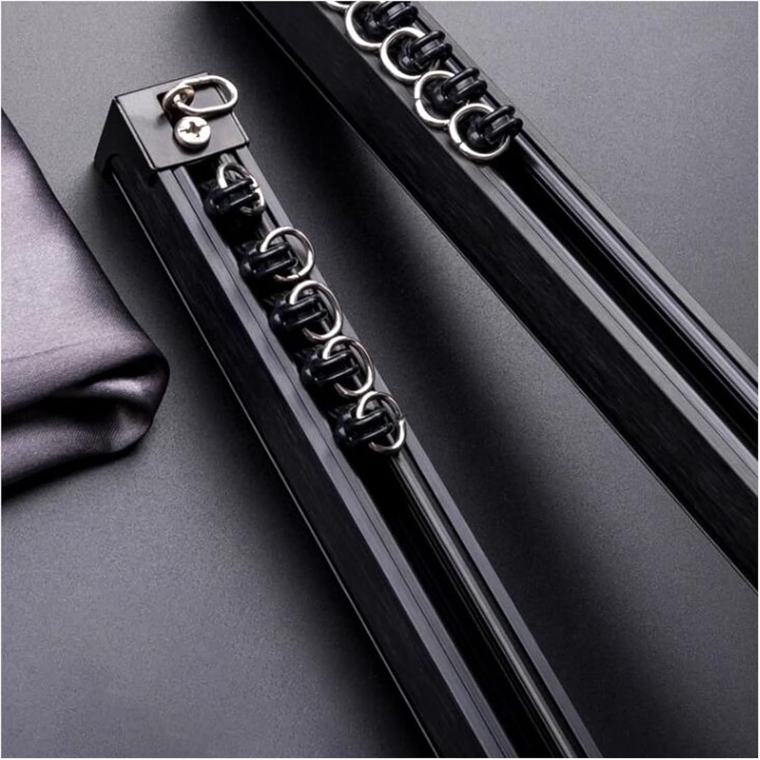 Aluminium Alloy Upgradation Curtain Track, Ceiling Mounted Straight Ceiling Track Set/Top Side Mounting Ceiling Rails System, for Windows Curtain Room Divide Black(Ceiling Mount 9m(29.5ft))