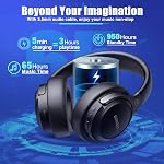 Casque Bluetooth BERIBES Over Ear, 65H d'autonomie et 6 modes EQ, écouteurs sans fil avec microphone, basses immersives, HiFi stéréo, casque léger pliable avec microphone HD intégré pour téléphone portable/PC/etc.
