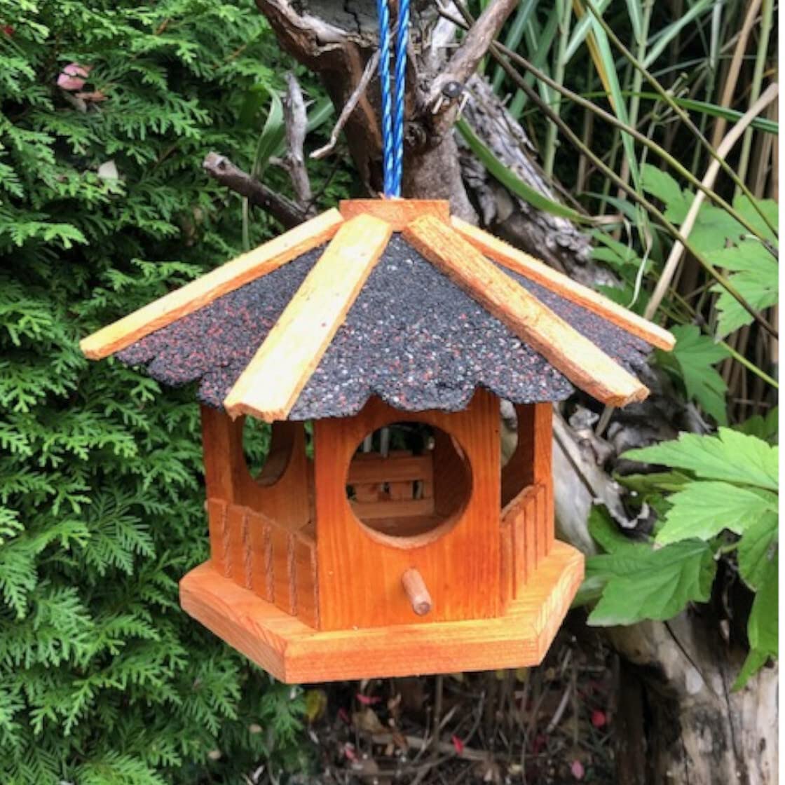 DARLUX Vogelhaus Maxi - Wetterfeste Futterstelle Aus Holz 30 Cm