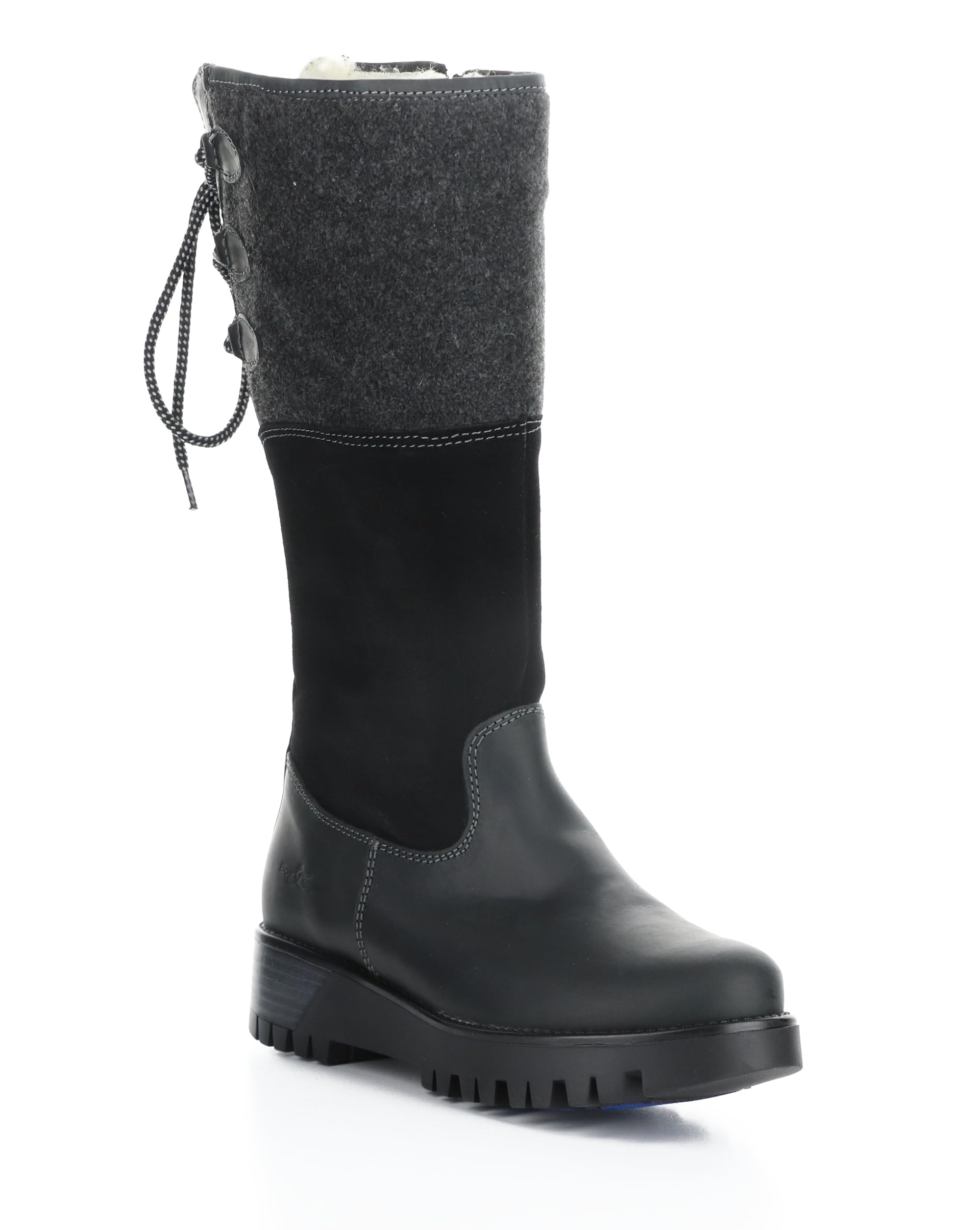 Bos Co Saddle Suede Tweed Side Zip Boot - Goose Prima