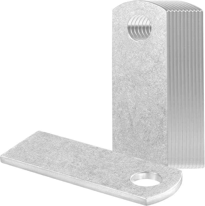 Abas de solda retangulares em aço A572 Grade 50, furo de 1,02 cm, espessura de 0,32 cm – 10 unidades